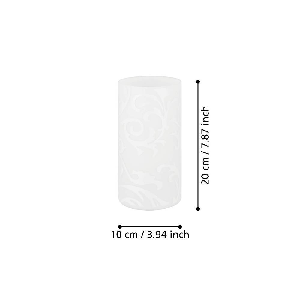 EGLO Tischleuchte »GEO Tischlampe, opalmattes Glas mit floralem Muster, Schalter am Kabel«, 1 flammig, Leuchtmittel E14 | Leuchtmittel wechselbar-ohne Leuchtmittel, Nachttischlampe, Deko-Leuchte, Schlafzimmer, 165cm Kabel, 20x10cm