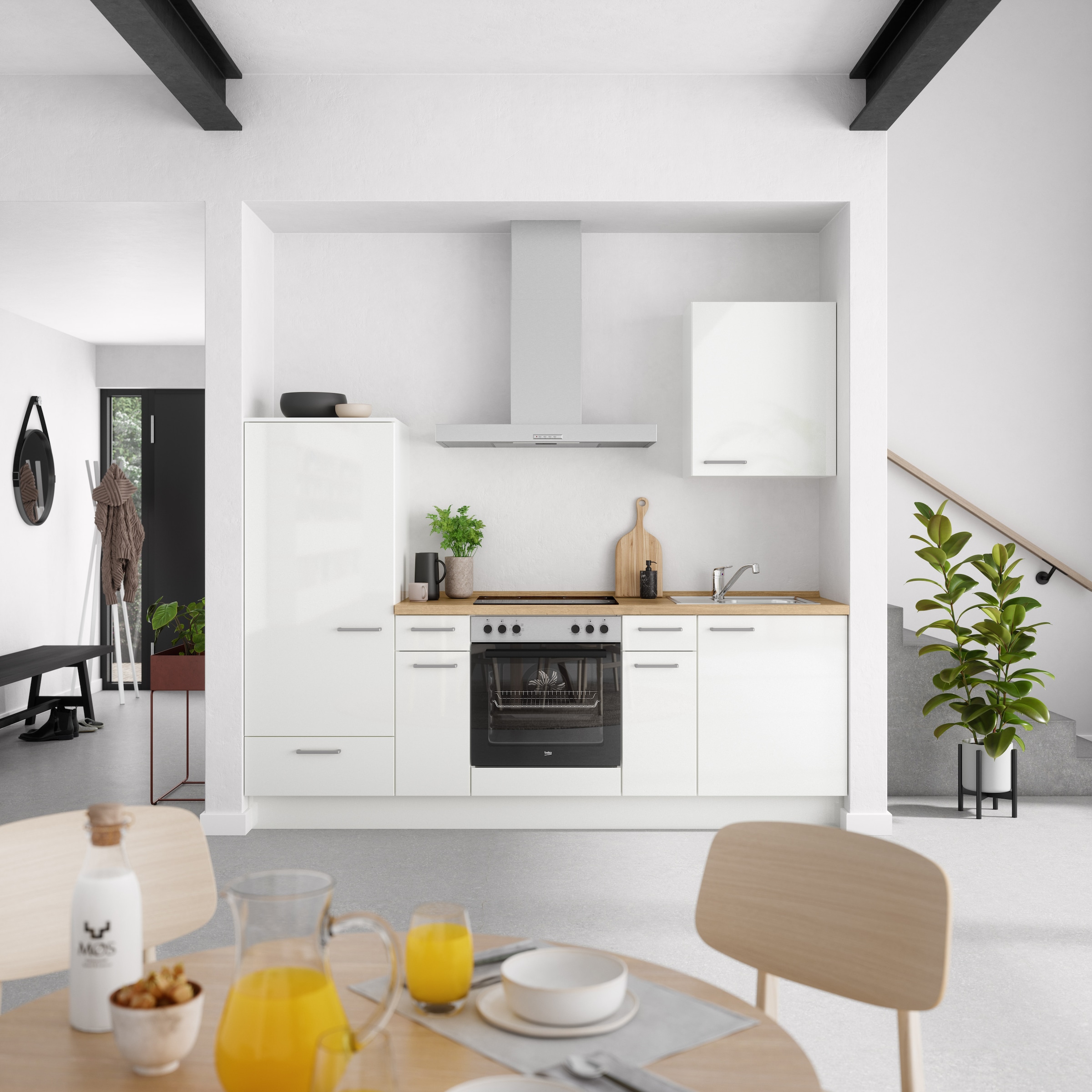 nobilia® Küchenzeile »"Flash I"«, vormontiert, Ausrichtung wählbar, Breite 240 cm, wahlw. mit E-Geräten