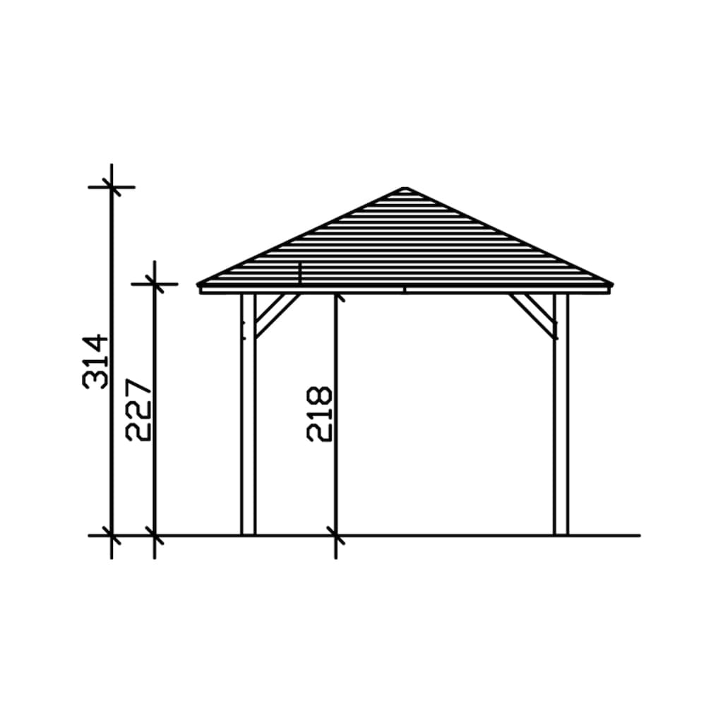 Skanholz Einzelcarport »Taunus«, Leimholz-Nordisches Fichtenholz, 270 cm, weiß