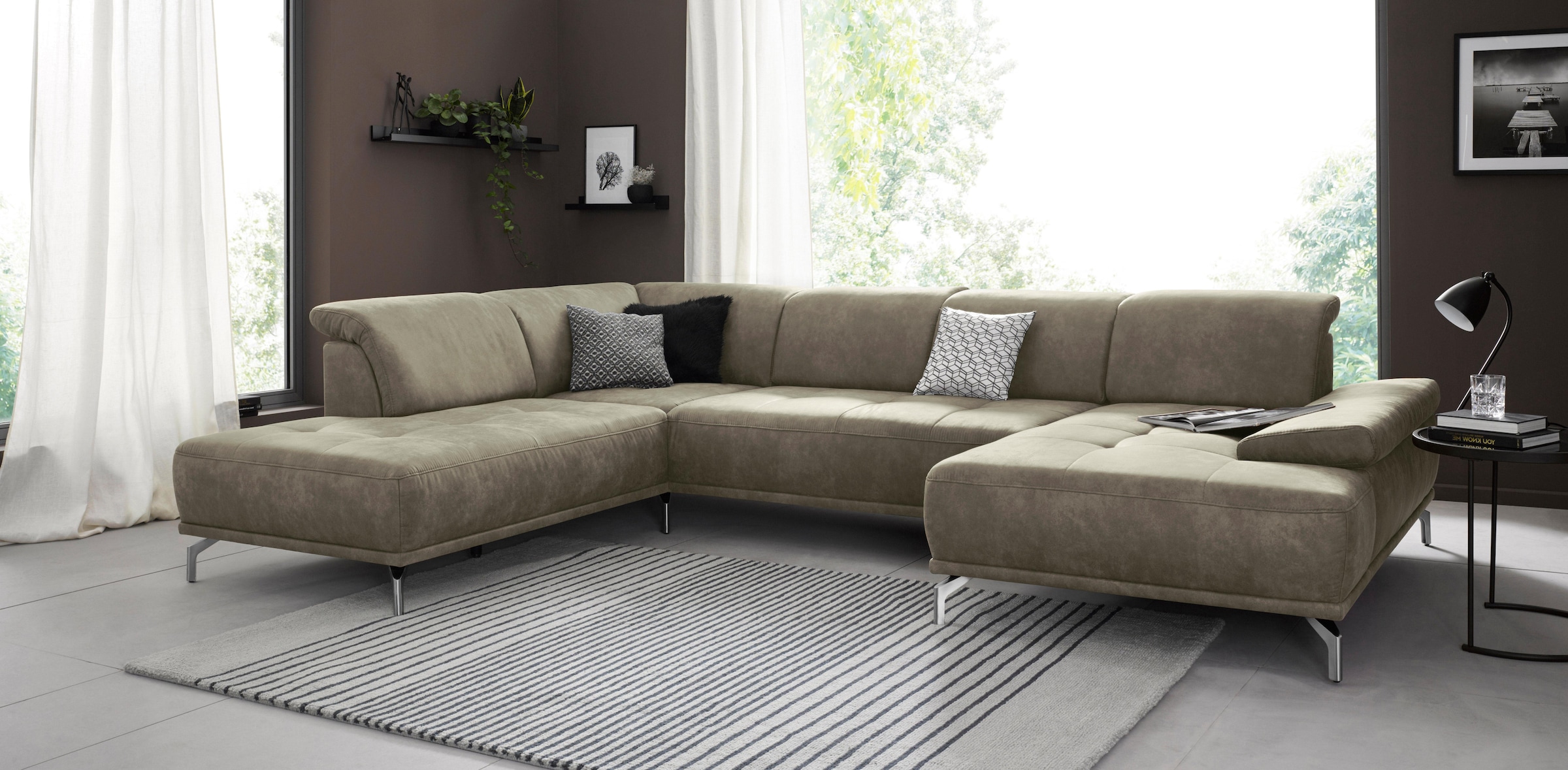 Home affaire Wohnlandschaft »Caluna« Inkl.Sitztiefenverstellung, wahlweise günstig online kaufen