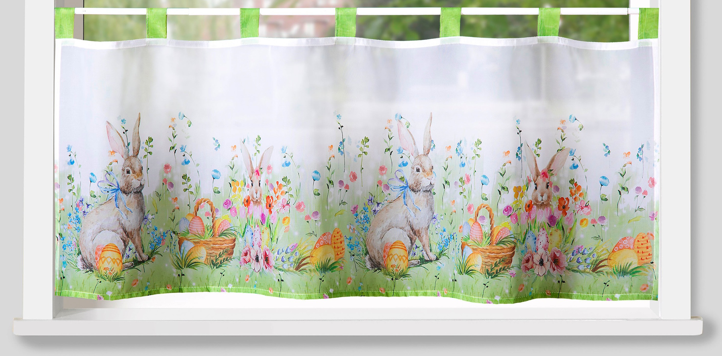 Weckbrodt Scheibengardine »Krümel« Schlaufen 1 Stk. tlg. Bistro, Voile, Ost günstig online kaufen