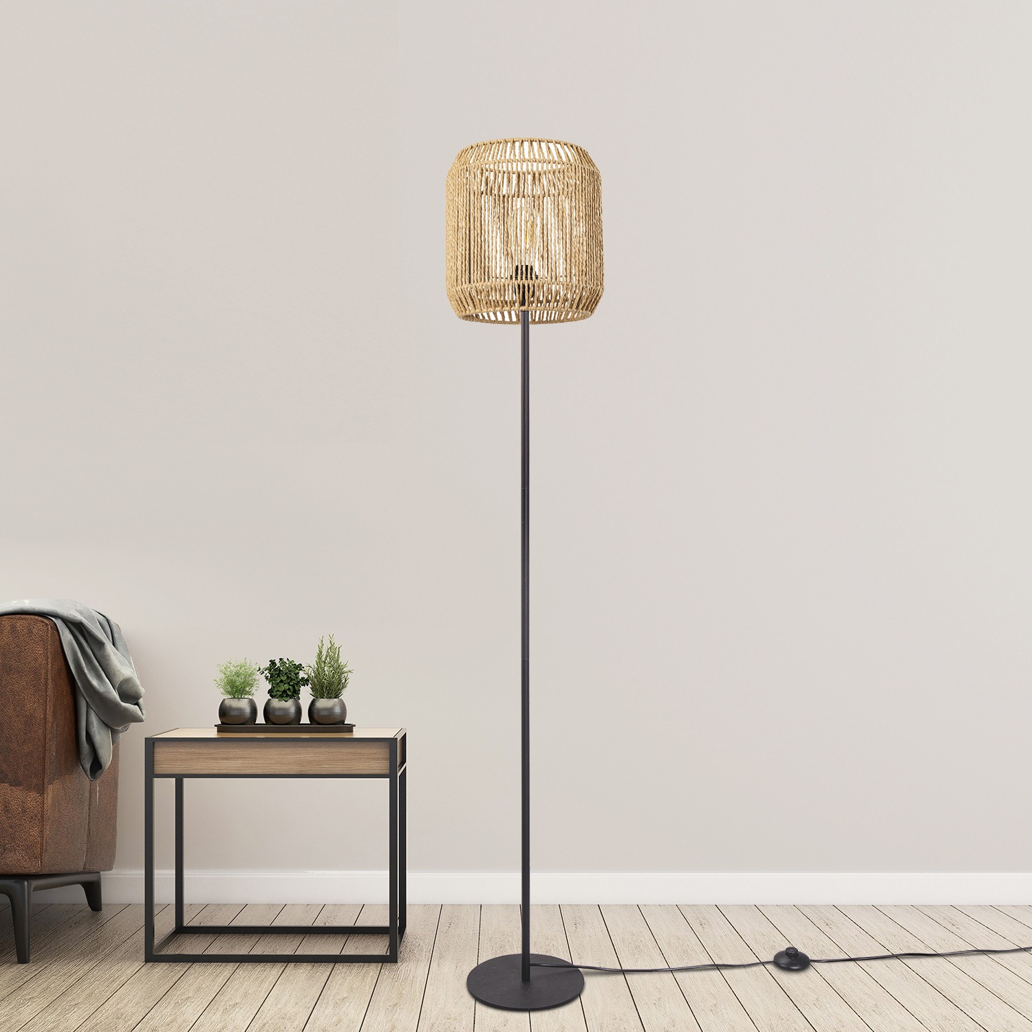 Paco Home Stehlampe »Pedro«, 1 flammig, Leuchtmittel E27   ohne Leuchtmitte günstig online kaufen