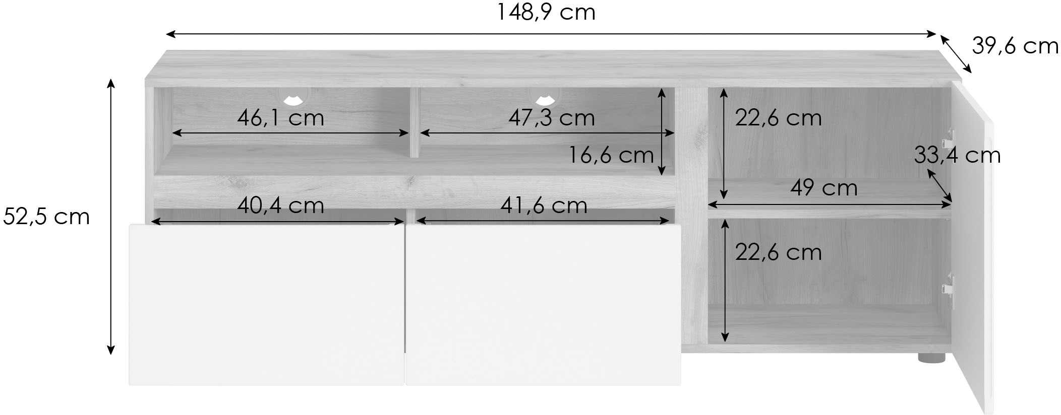 INOSIGN Lowboard »Morongo«, Breite ca. 149 cm