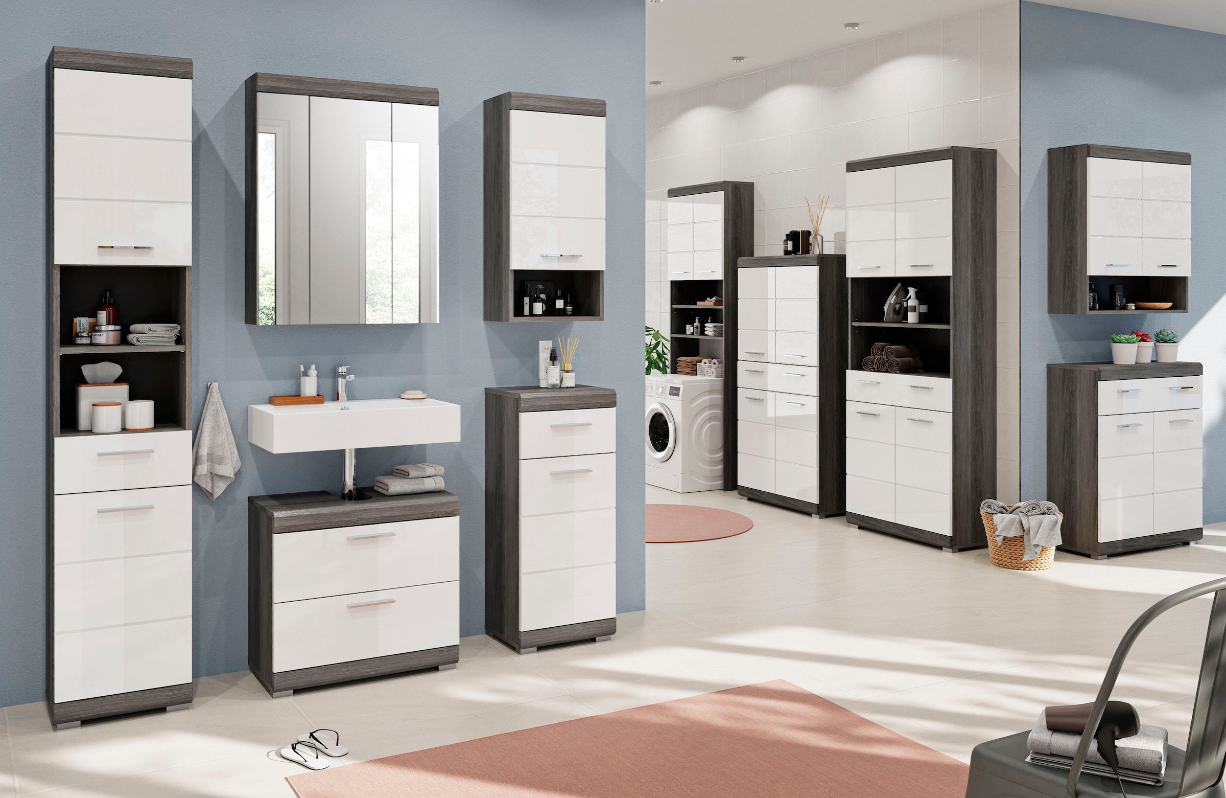 INOSIGN Waschbeckenunterschrank »Siena, Breite 60cm, 2 Tür, 2 Fächer, mit Siphonausschnitt, MDF-Front«, (1 St.), in verschiedenen Farben erhältlich, Badmöbel, Badschrank, Kommode, Bad