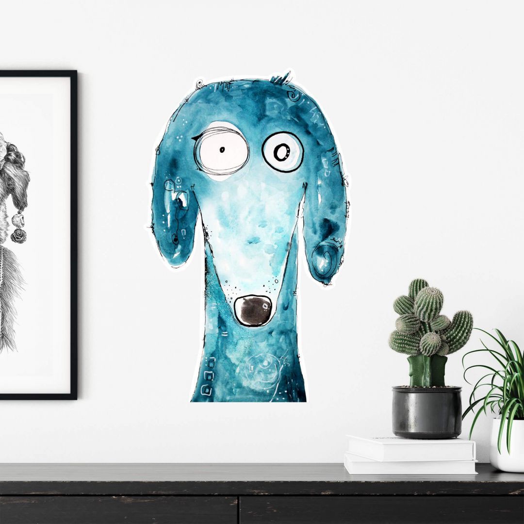 Wall-Art Wandtattoo »Lebensfreude - Hund Tobi Blau«, (1 St.) auf Raten  bestellen
