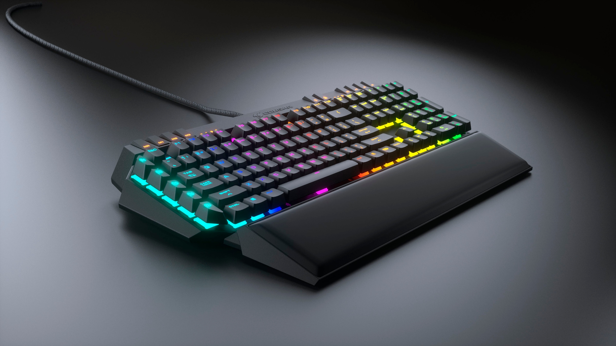 Cougar Gaming-Tastatur »700K EVO Mechanisch«, (Easy-Switch-Fn-Tasten-Handgelenkauflage-Lautstärkeregler-Makro-Tasten-Multimedia-Tasten-USB-Anschluss-Windows-Sperrtaste-Ziffernblock-programmierbare G-Tasten-ergonomische Form), CHERRY RGB MX-Tasten