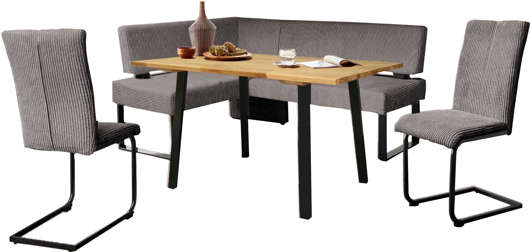 Home affaire Eckbankgruppe »Oliver«, (Set, 4 tlg., 4-tlg), Eckbank mit Well günstig online kaufen