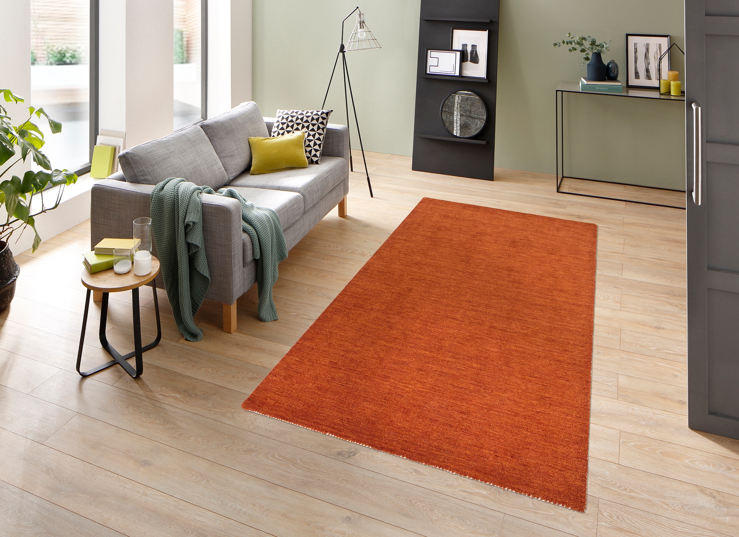 THEKO Wollteppich »Gabbeh Uni, Handgefertigt, meliert, auch als Läufer erhä günstig online kaufen