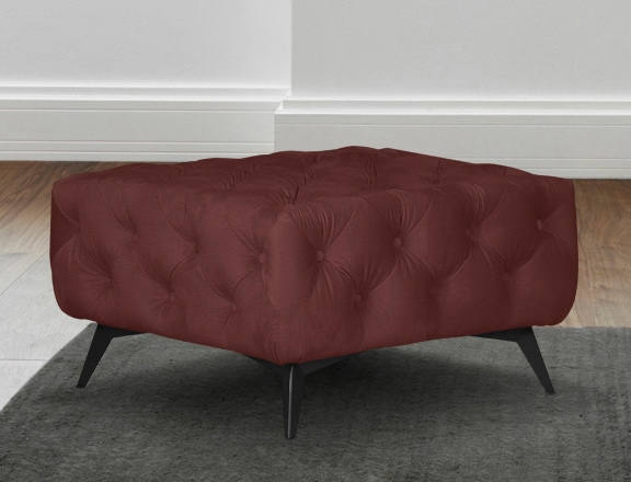 Leonique Polsterhocker »Amaury«, Chesterfield-Optik, Breite 80cm, Fußfarbe wählbar