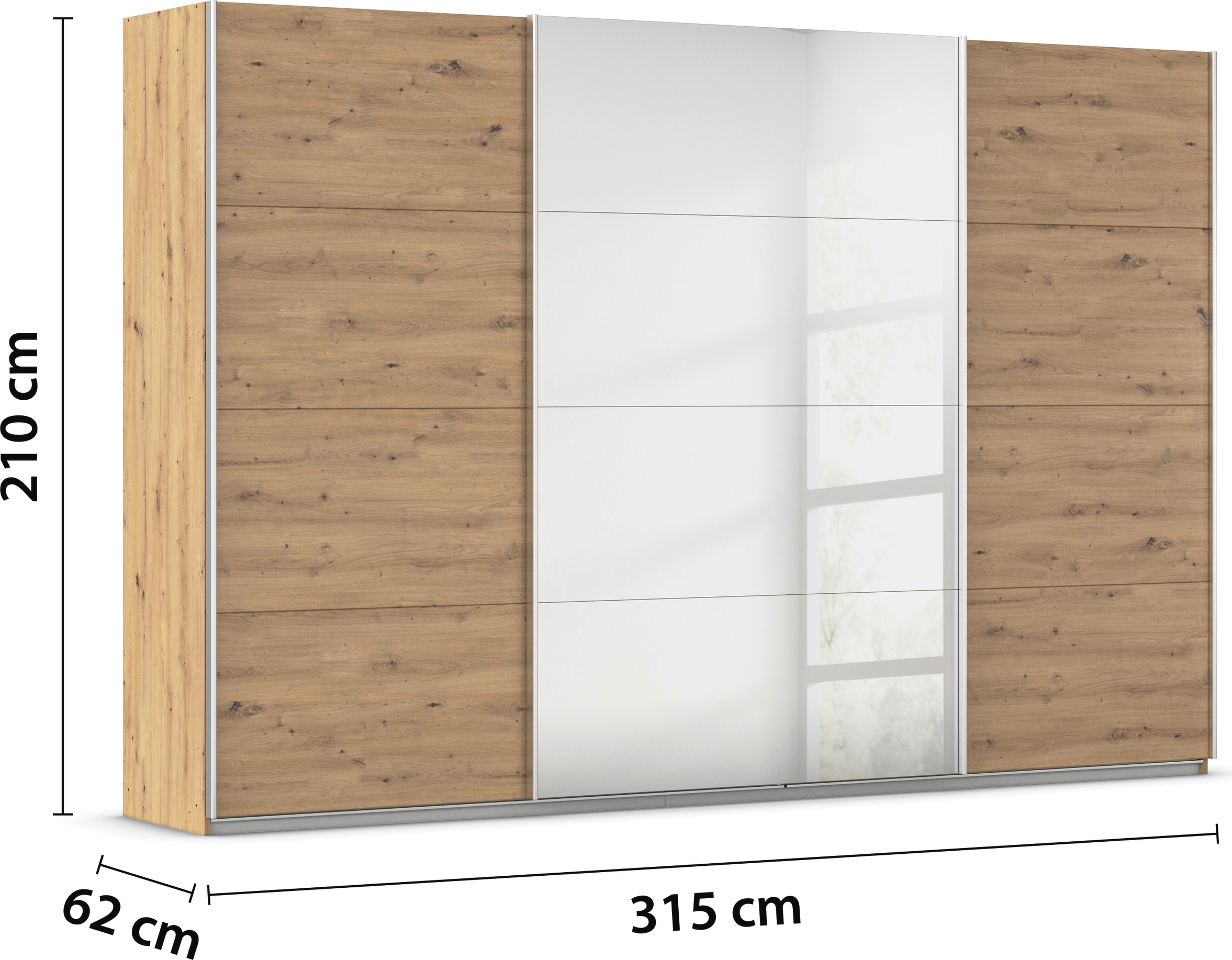 rauch Schwebetürenschrank »Kleiderschrank Schrank Garderobe AGORDO«, Top Innenausstattung, in 4 Breiten und 2 Höhen MADE IN GERMANY