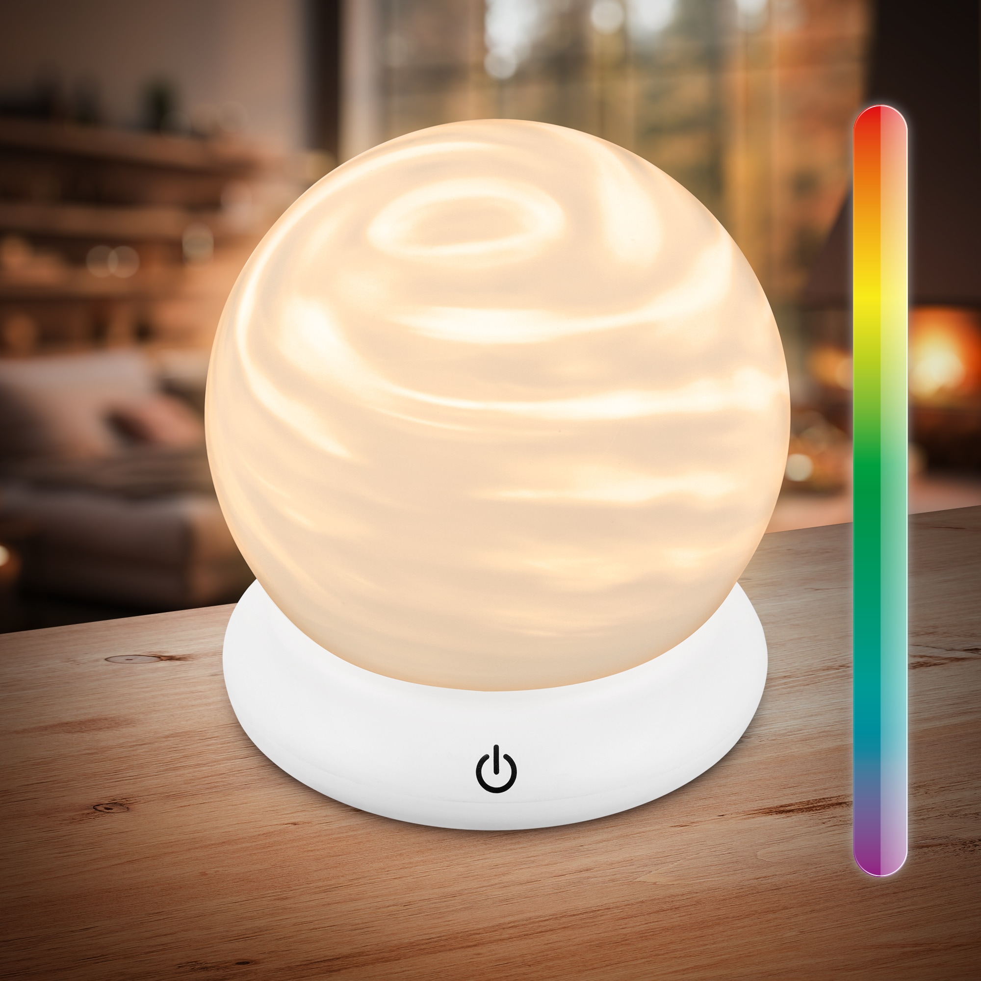 Briloner Leuchten LED Tischleuchte »LUSTRO« LED-Modul 1 Stk. Warmweiß 15x16,5 cm, Akku tauschbar, Wohnzimmer, Flur, Schlafzimmer