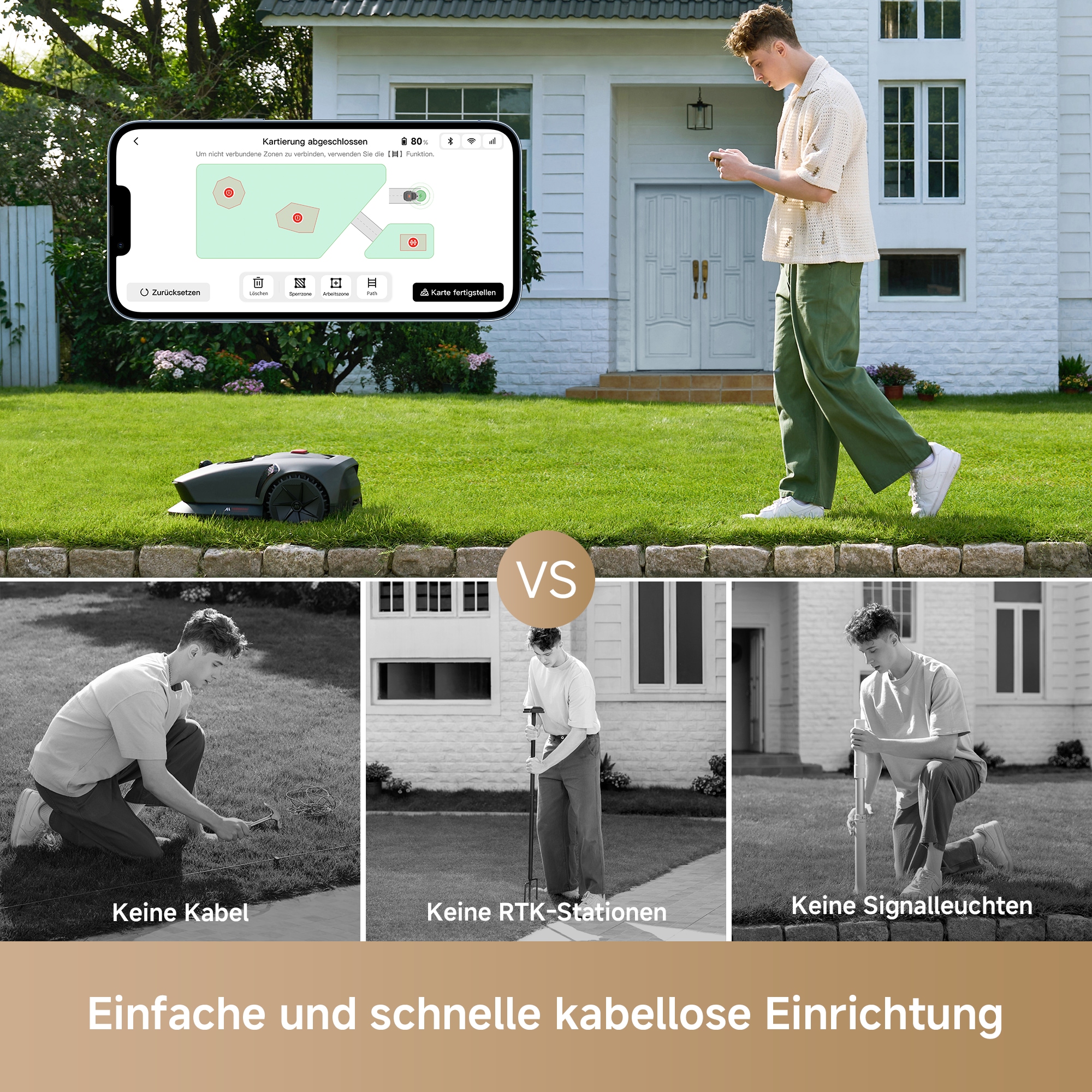 Mova Rasenmähroboter »»MOVA 600 Kit««, (mit Ladestation und umfangreichem Zubehör), 600m², Ersatzklingen, Schnitthöhe (2-6cm)