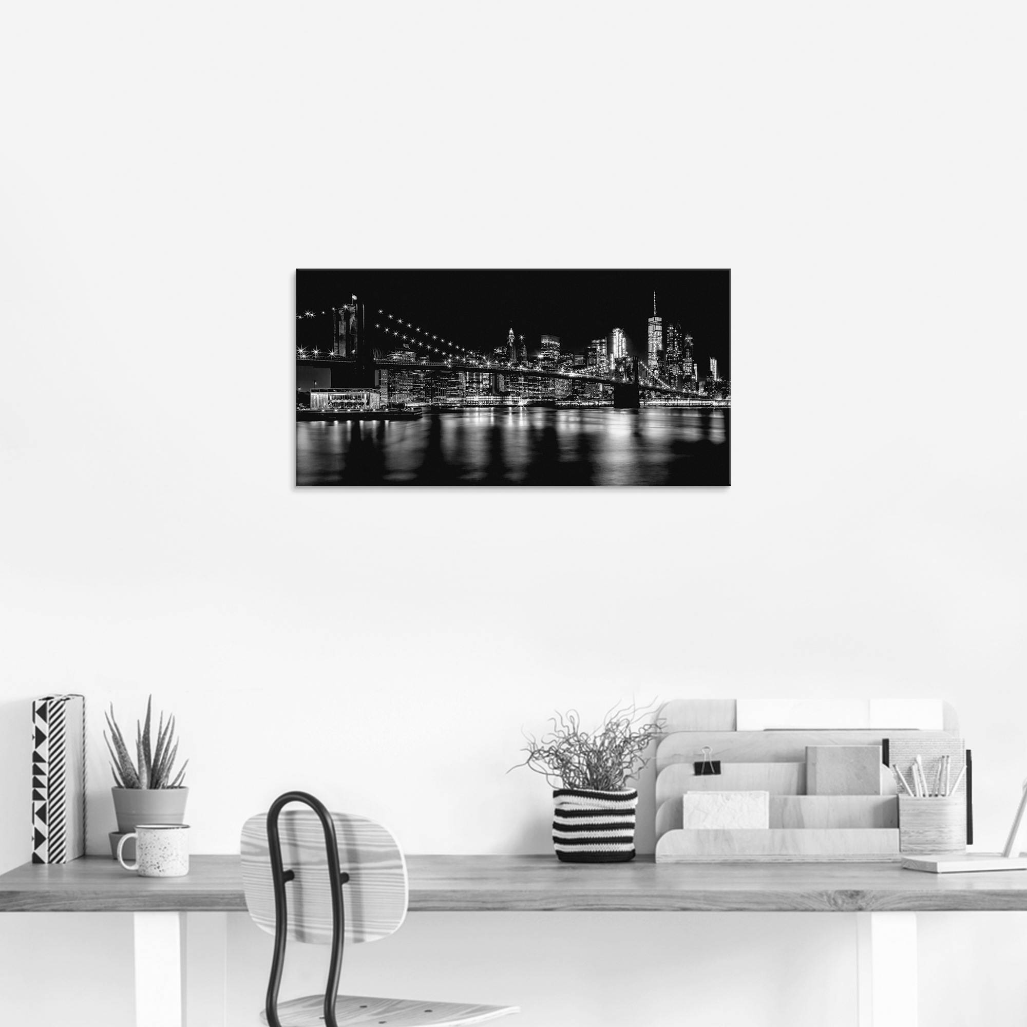 Artland Glasbild »Manhattan Skyline & Brroklyn Bridge I«, Amerika, (1 St.), günstig online kaufen
