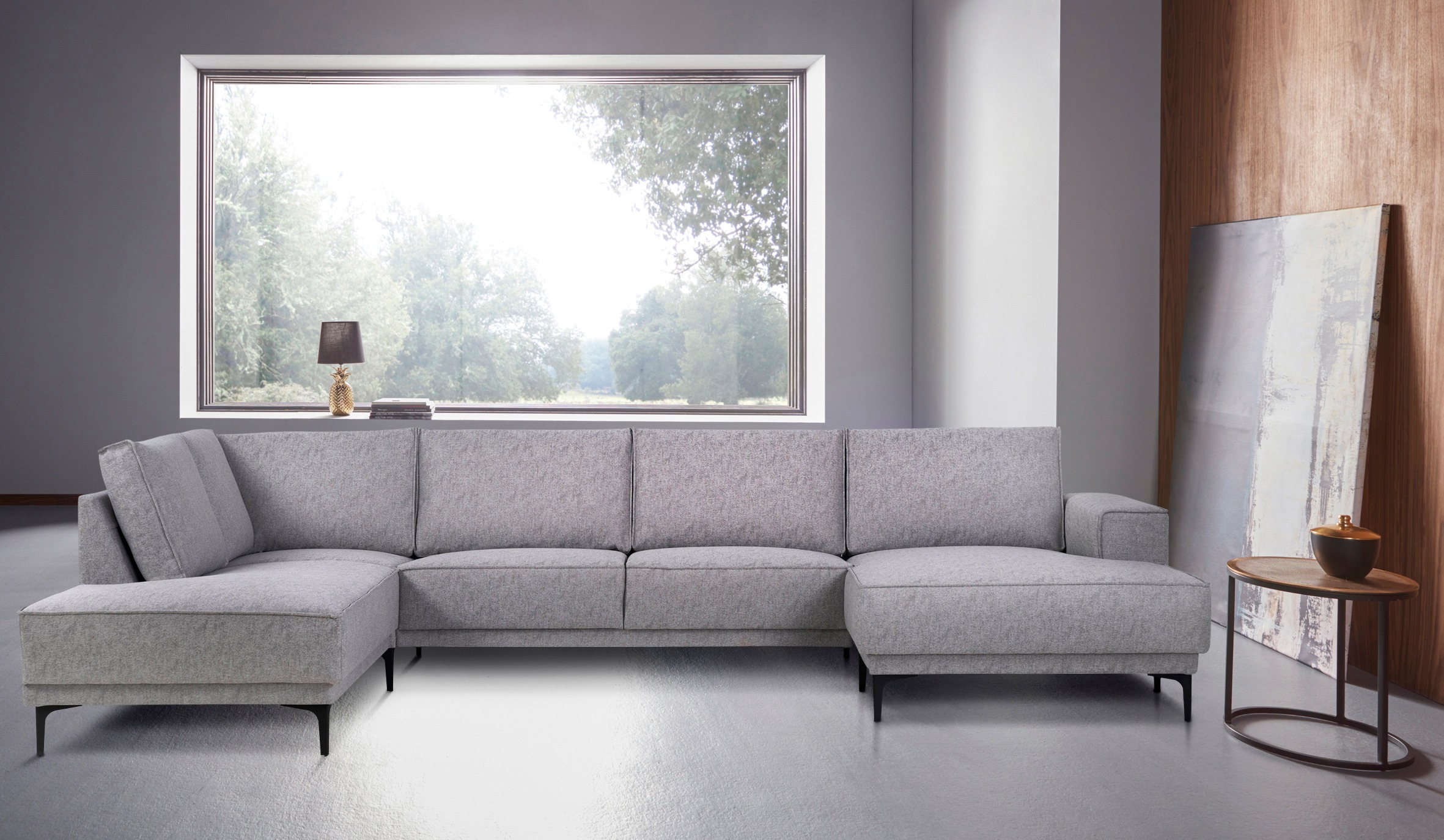 Places of Style Wohnlandschaft »XXL Sofa Oland, Struktur, Flachgewebe, Luxu günstig online kaufen