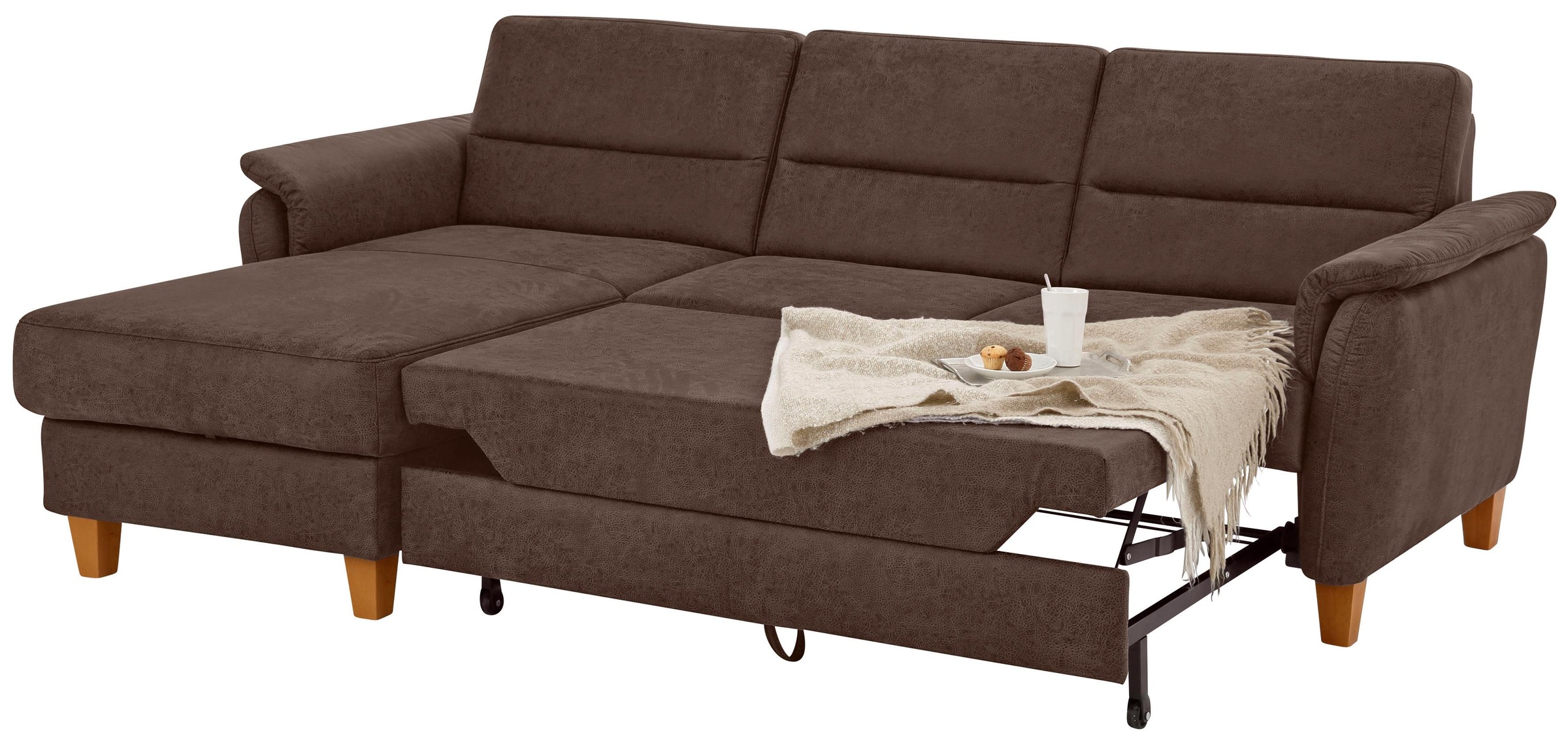 Home affaire Ecksofa »Palmera L-Form«, Federkern, wahlweise mit Bettfunktion und mit/ohne Bettkasten