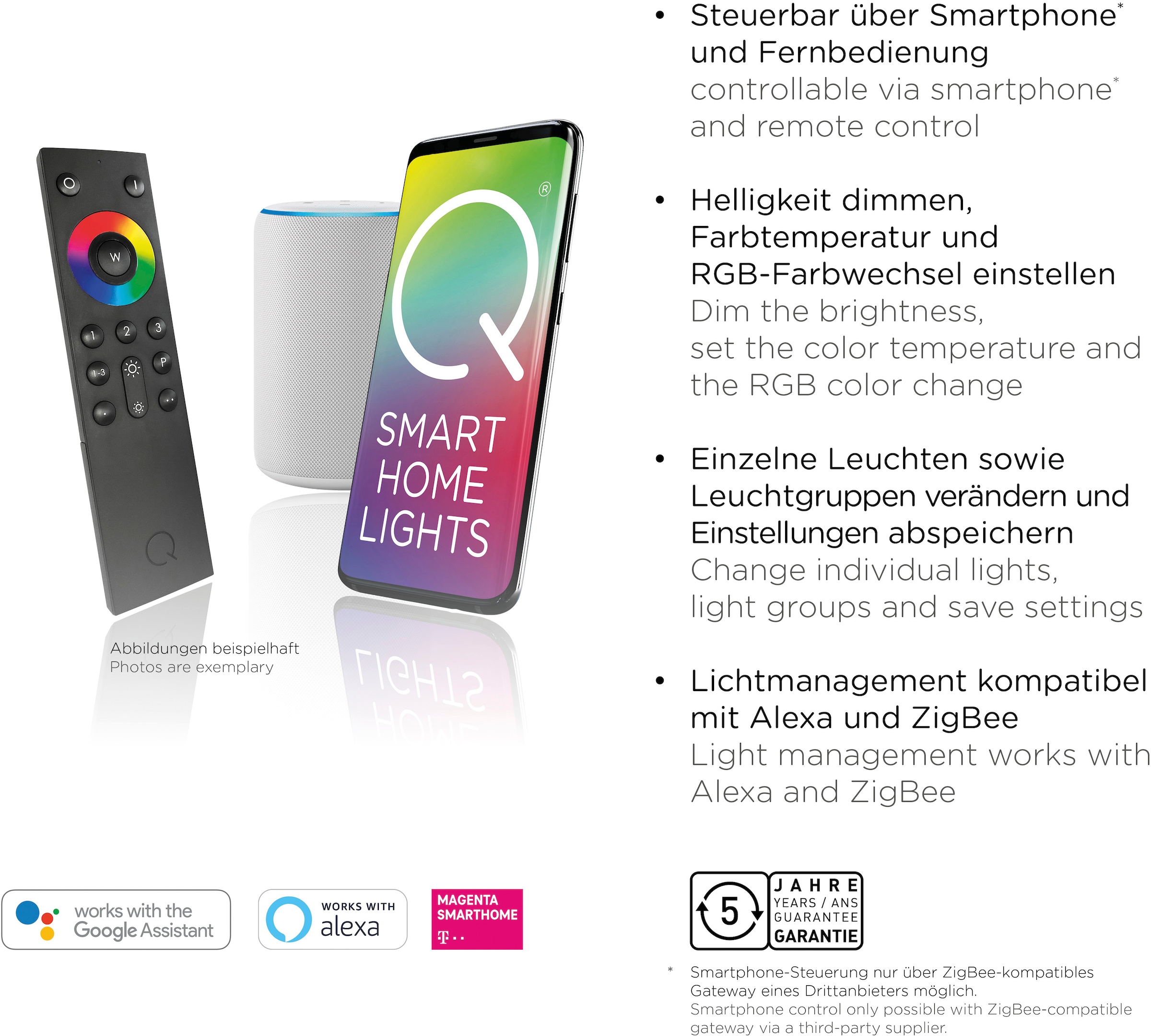 Neuhaus Q SMART HOME LIGHTS LED Wandleuchte »Q-MIA« LED-Board 1 Stk. warmweiß - kaltweiß