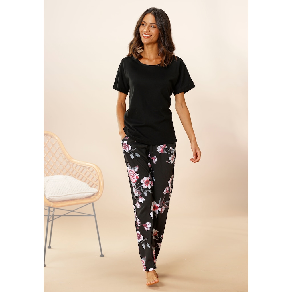 Vivance Dreams Pyjama, mit Blumendruck