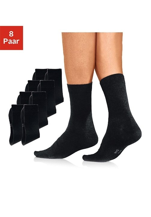 H.I.S Basicsocken, (Packung, 8 Paar), mit hohem Baumwollanteil