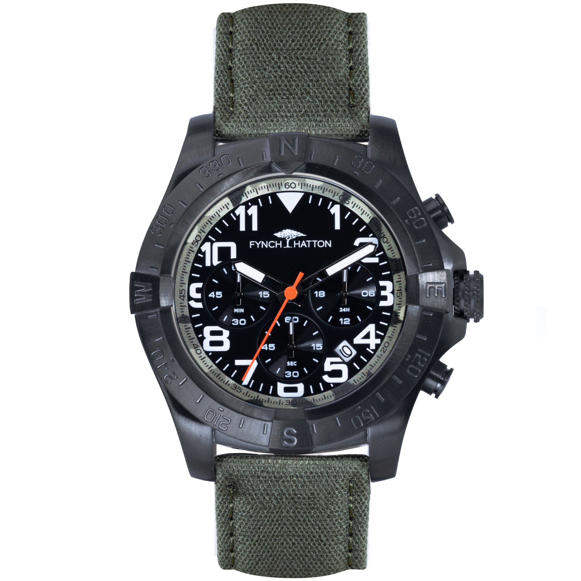 FYNCH-HATTON Chronograph Quarzuhr, Armbanduhr, Herrenuhr, Lederarmband, analog, Tag