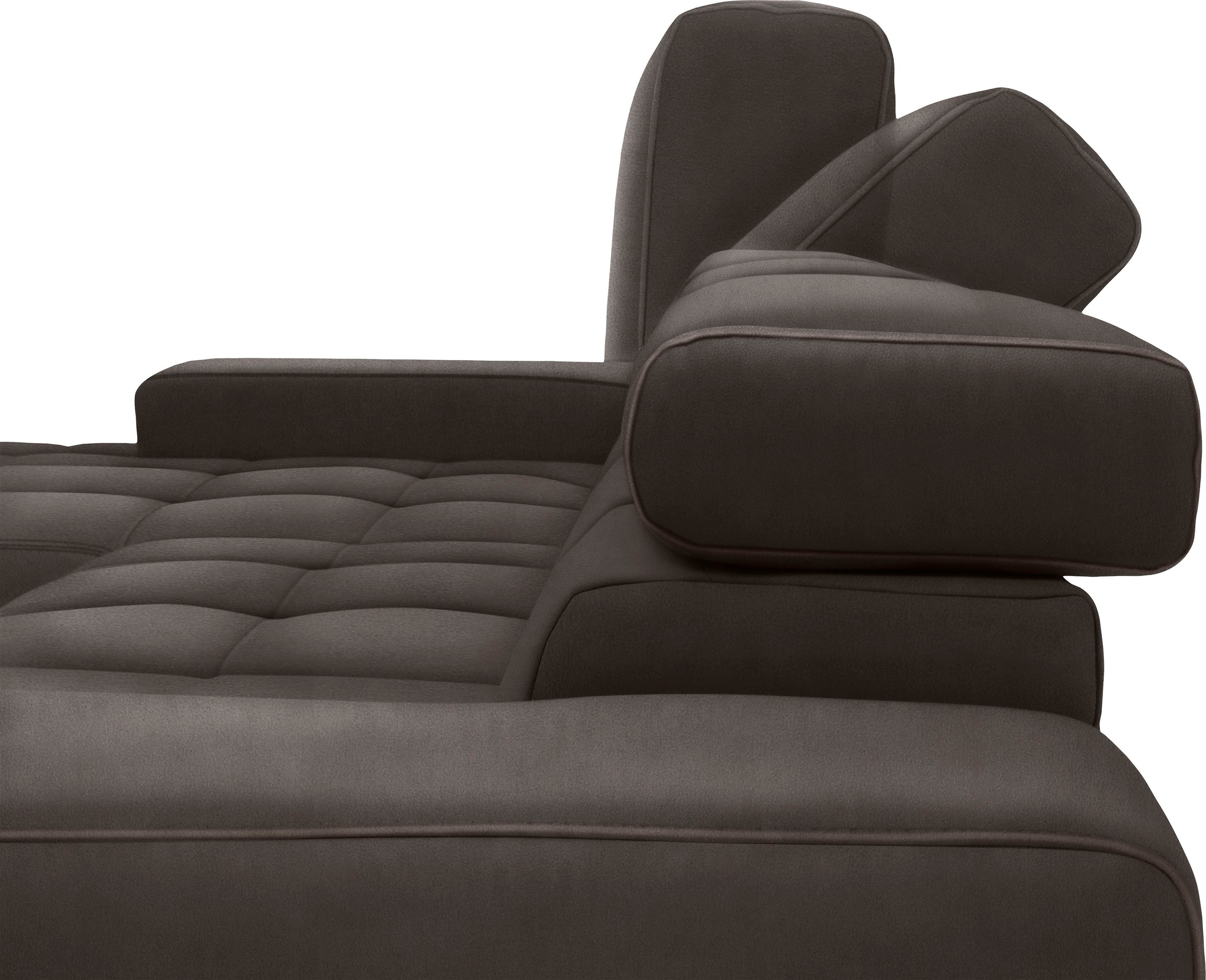 DOMO collection 2,5-Sitzer »Cunelli zeitlos und elegant, moderne Sitznähte als Designelement,«, wahlweise mit 6-fach verstellbaren Kopfteilen, fester Sitzkomfort