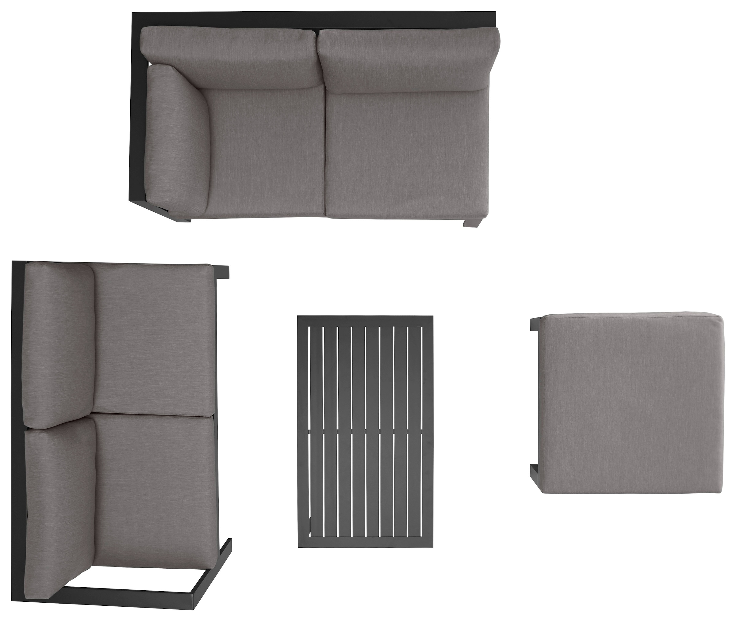 KONIFERA Gartenlounge-Set »Dubai«, (14 tlg.), Ecklounge, Tisch 100x59 cm