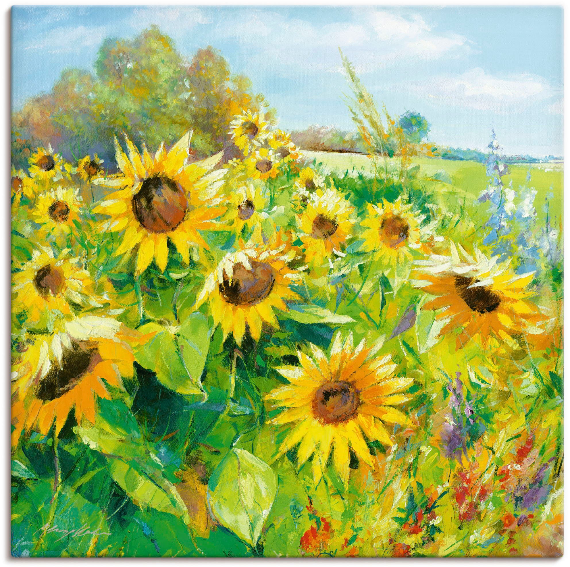 Artland Wandbild »Sommerwiese mit Sonnenblumen«, Blumenwiese, (1 St.), als günstig online kaufen