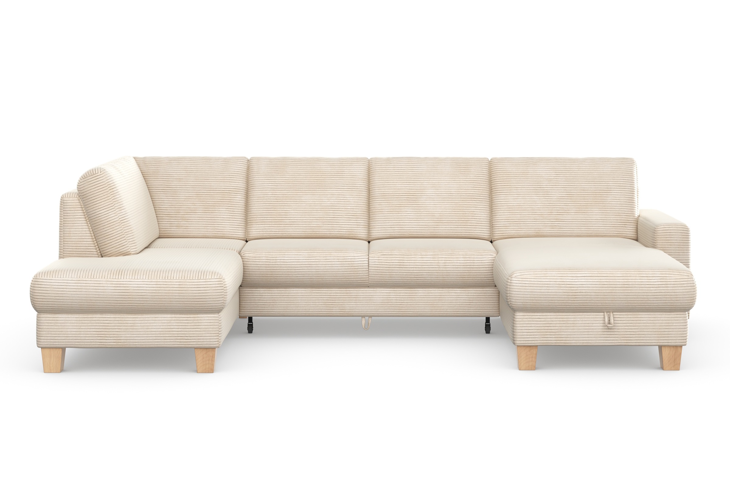 Home affaire Wohnlandschaft »Summer U-Form«, mit oder ohne Bettfunktion und Bettkasten, Cord-Bezug