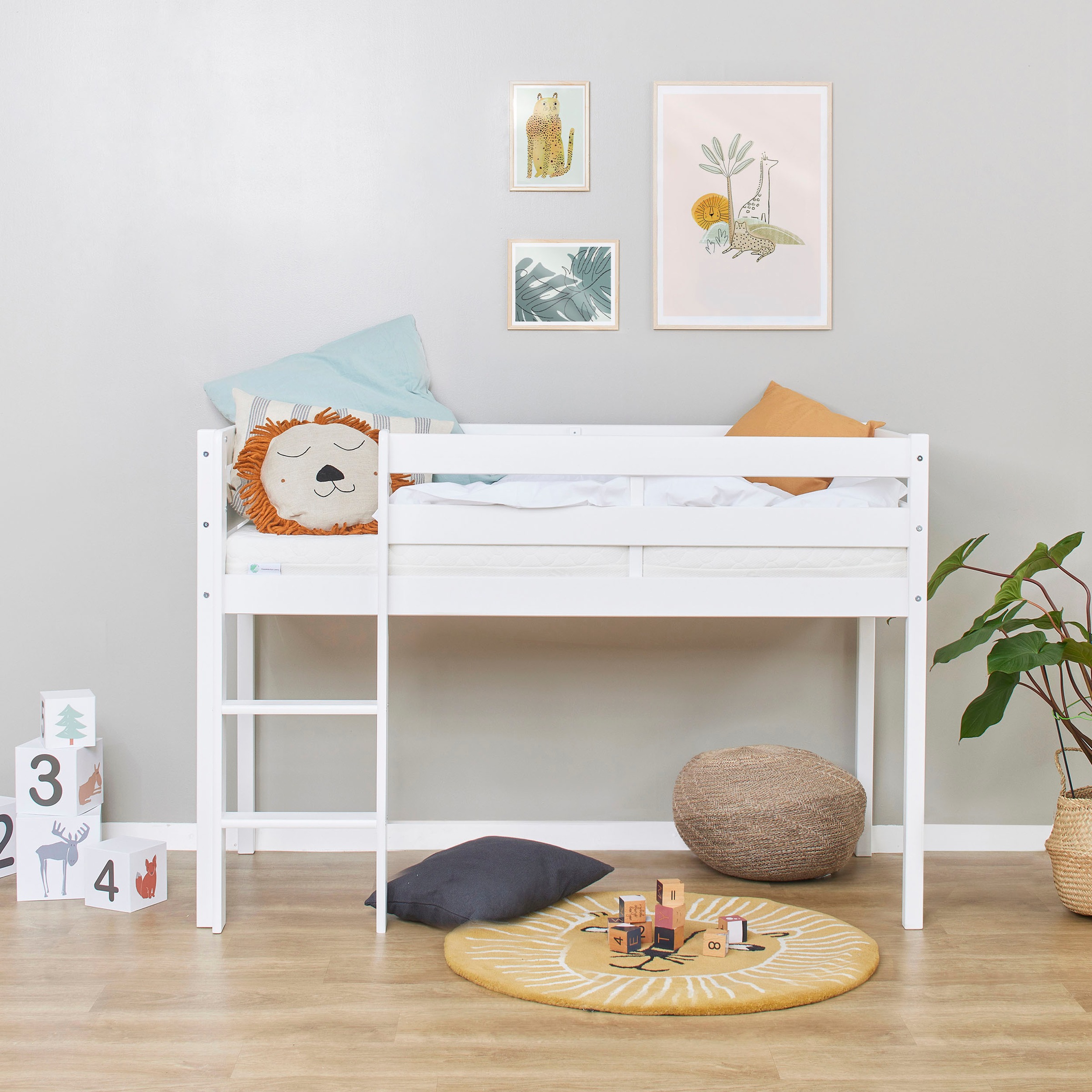 Hoppekids Spielbett »ECO COMFORT, Hochbett, in 2 Einzelbetten teilbar«, Höhe 72cm, Farbe & Größe & Matratze