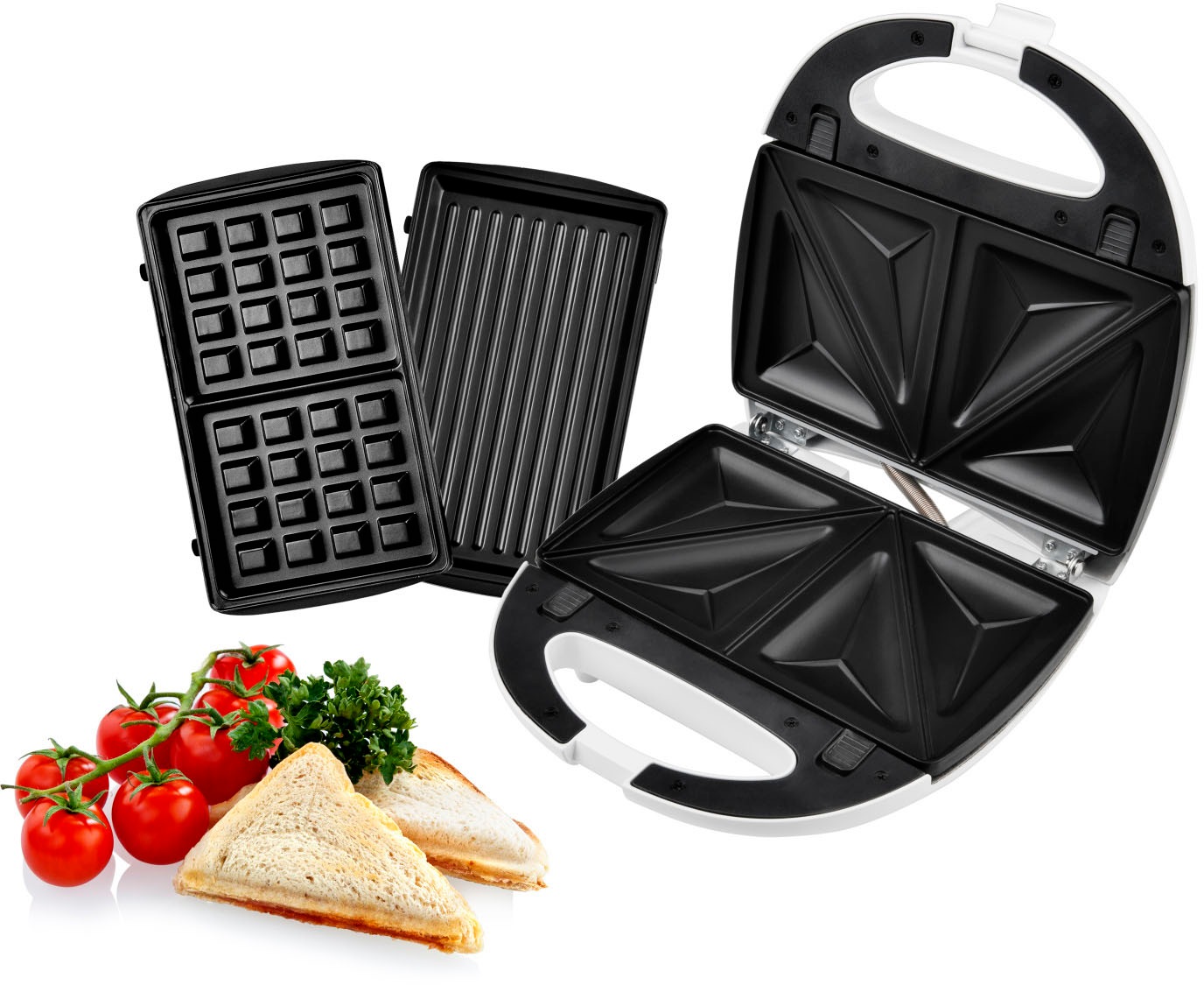 Hyundai 3-in-1-Sandwichmaker »SM627«, 700 W, austauschbare Sandwich/Waffel/Panini Platten, Lichtsignalisierung