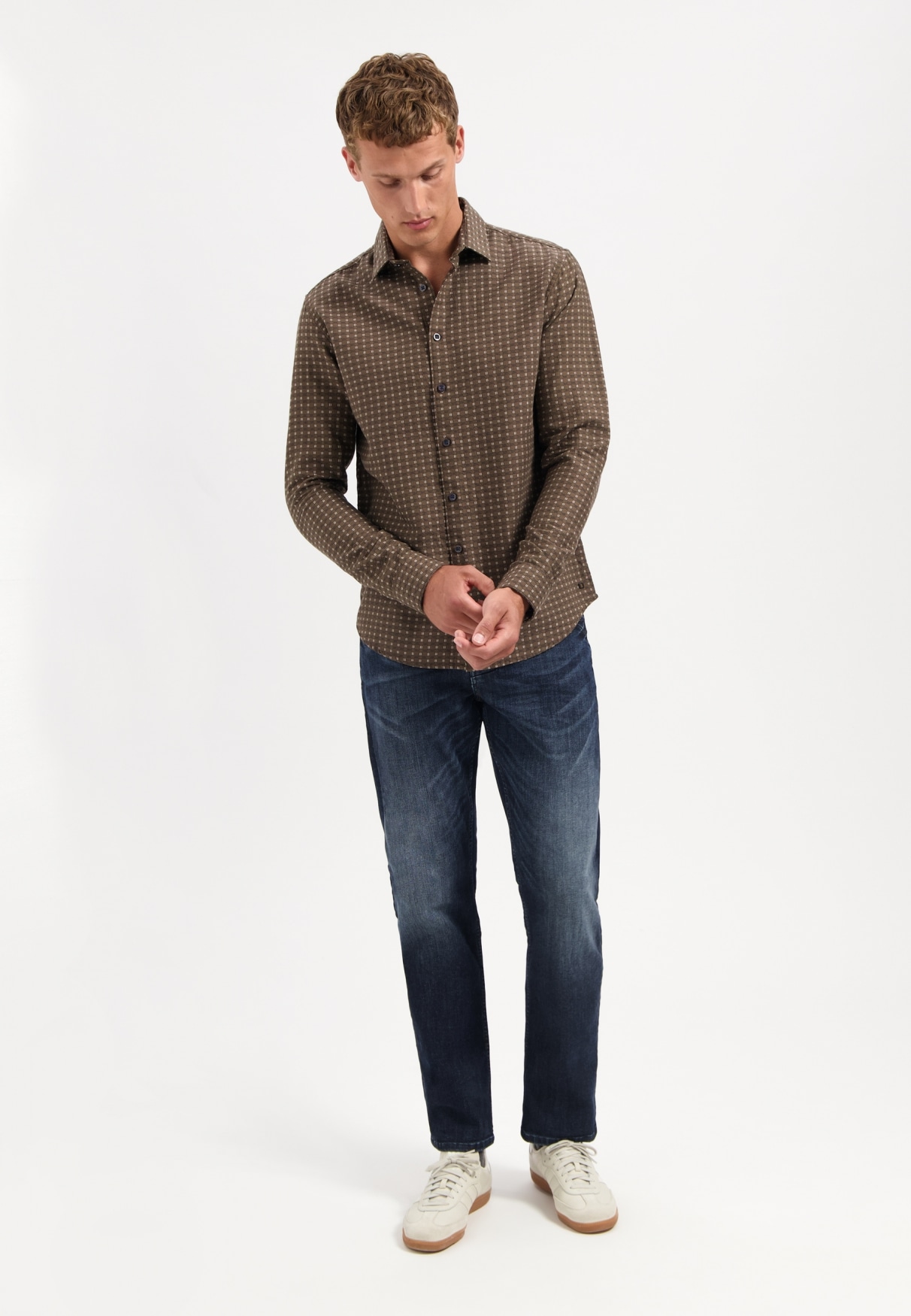NO EXCESS Langarmhemd »No Excess Gewebtes Jacquard-Hemd«