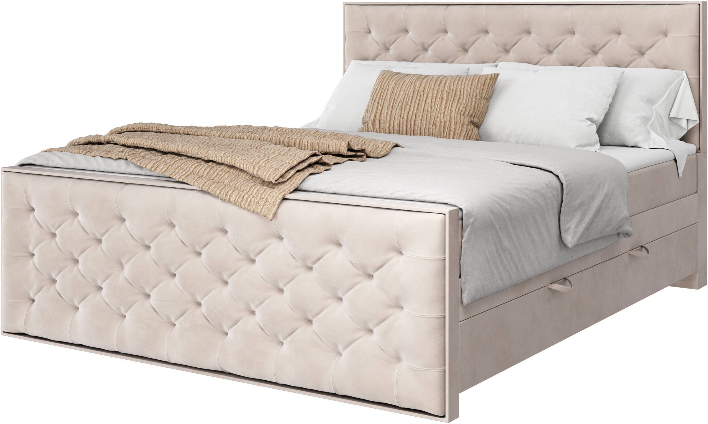 FORTE Boxspringbett "Lanciano Max inkl. zwei Bettkästen und Kaltschaum Topp günstig online kaufen