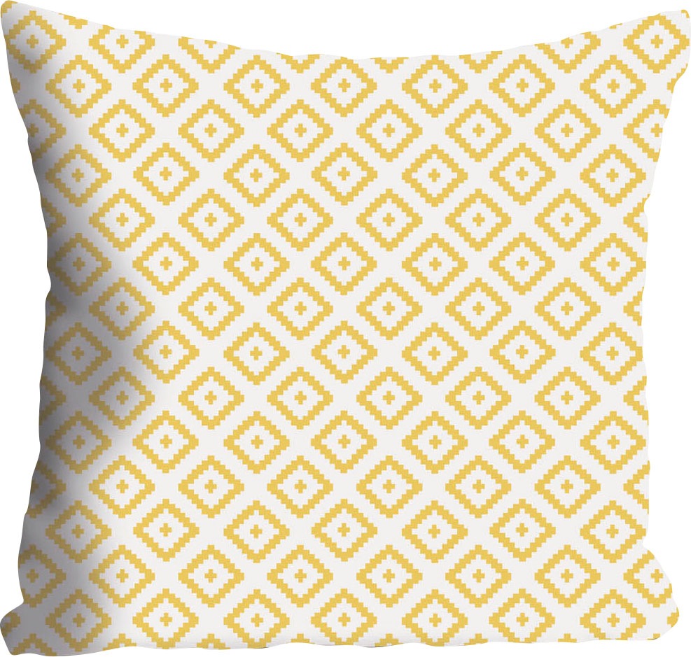 queence Dekokissen »Nina«, Kissenhülle,kleine Quadrate,Gelb,Muster,Modern,G günstig online kaufen