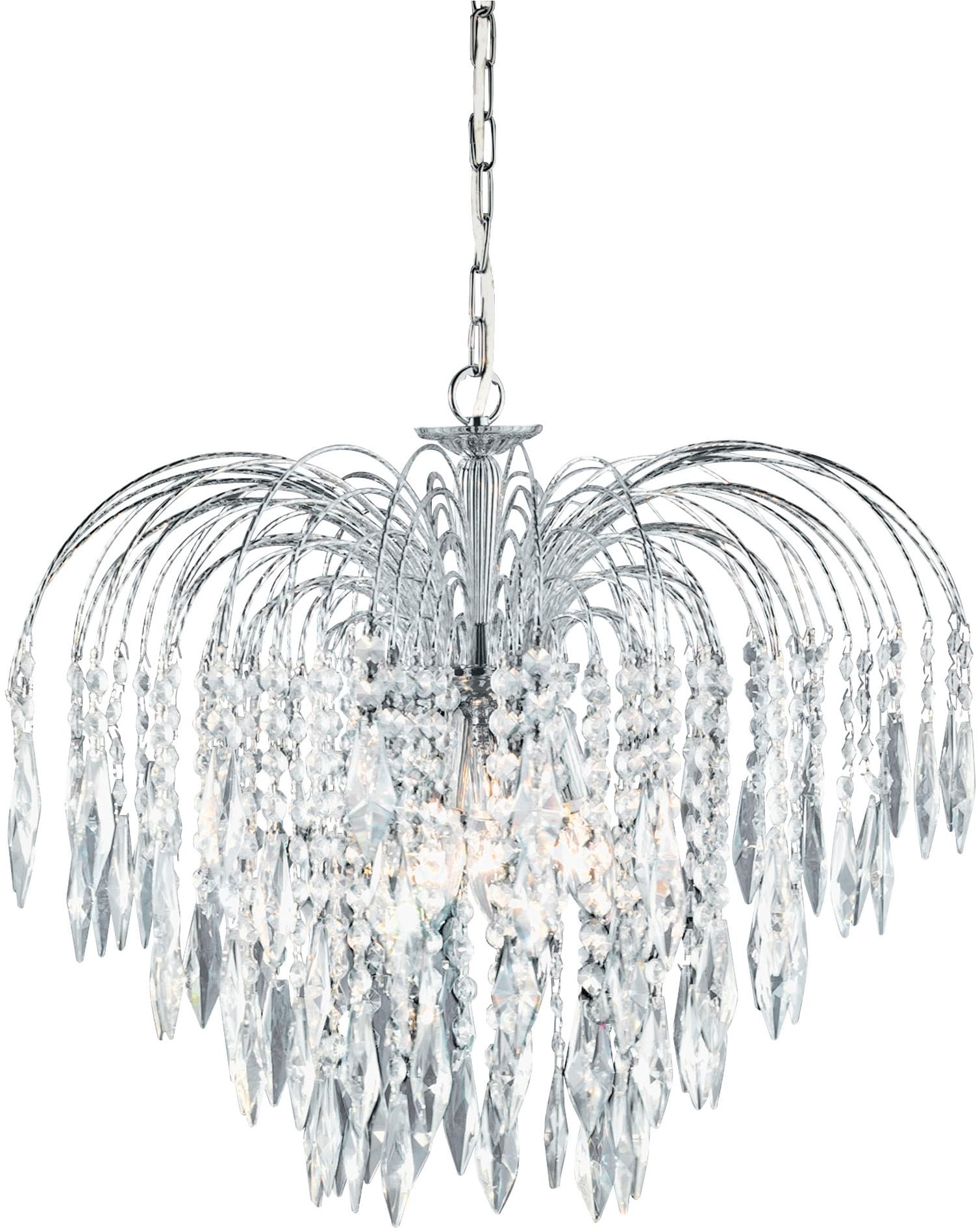 Searchlight Hängeleuchte »Kristall-Leuchte Waterfall, 5-flammig« E14 1 Stk. Glamourös