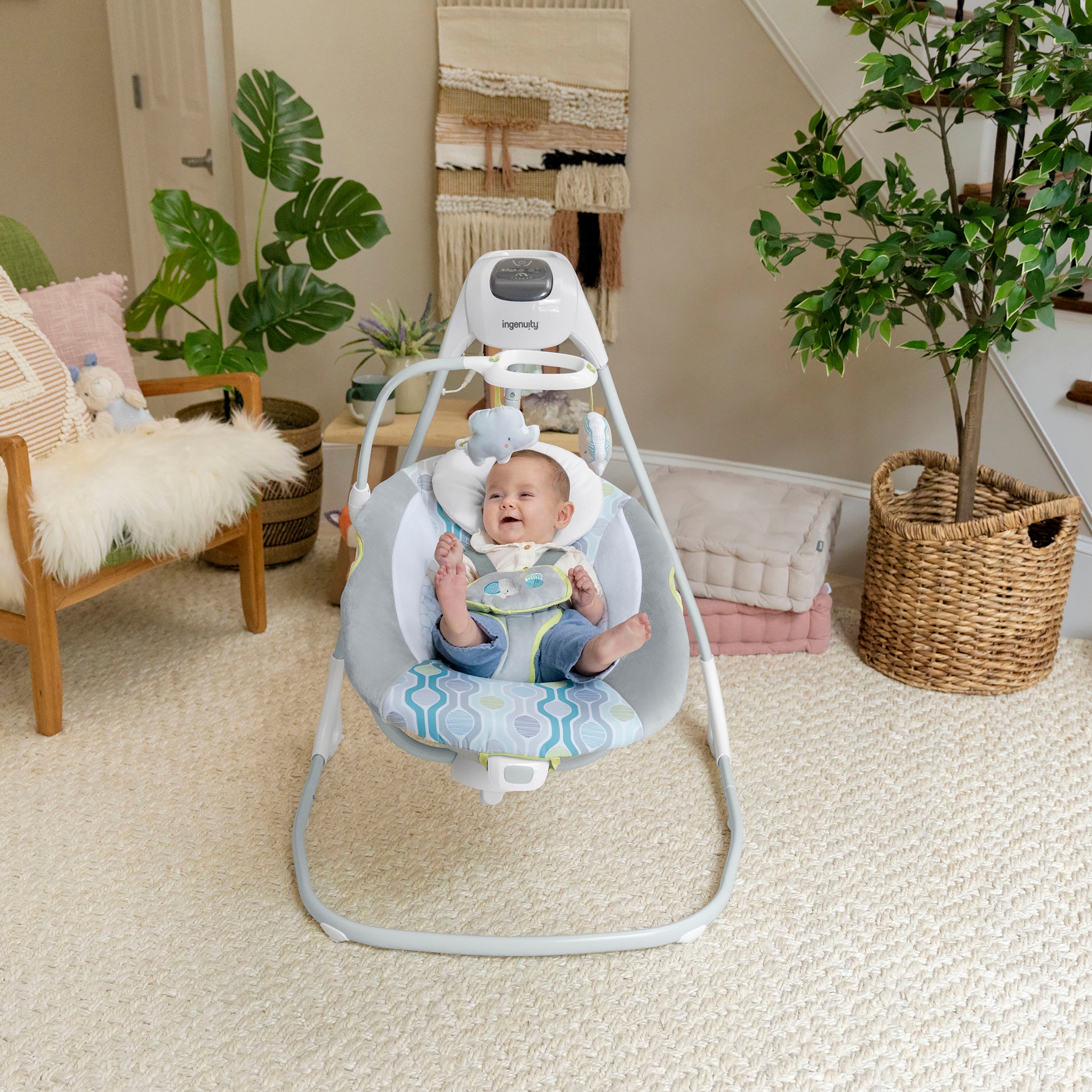 ingenuity Babywippe »SimpleComfort Compact Soothing Swing - Everston«, mit Sound-Effekt
