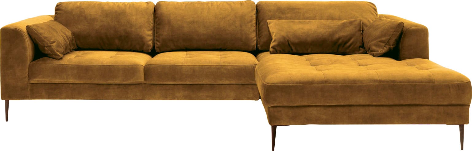 TRENDMANUFAKTUR Ecksofa »Luzi, wahlweise mit Schlaffunktion & Bettkasten. L-Form«, Designsofa mit tollem Sitzkomfort, Metallfüße schwarz, Breite 280 cm
