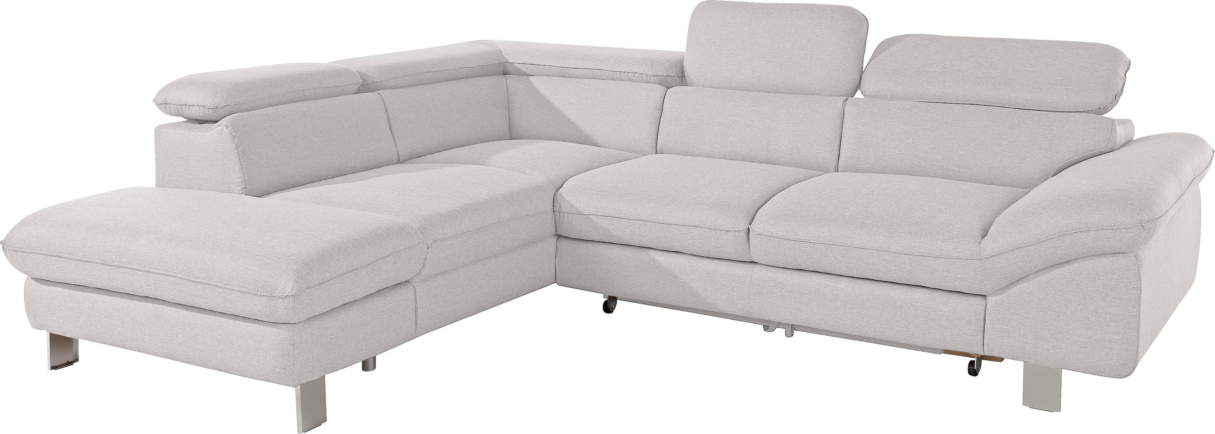 COTTA Polstergarnitur »Driver L-Form«, (Set, 2 tlg.), Set bestehend aus: Ecksofa mit Kopfteilverstellung & Hocker