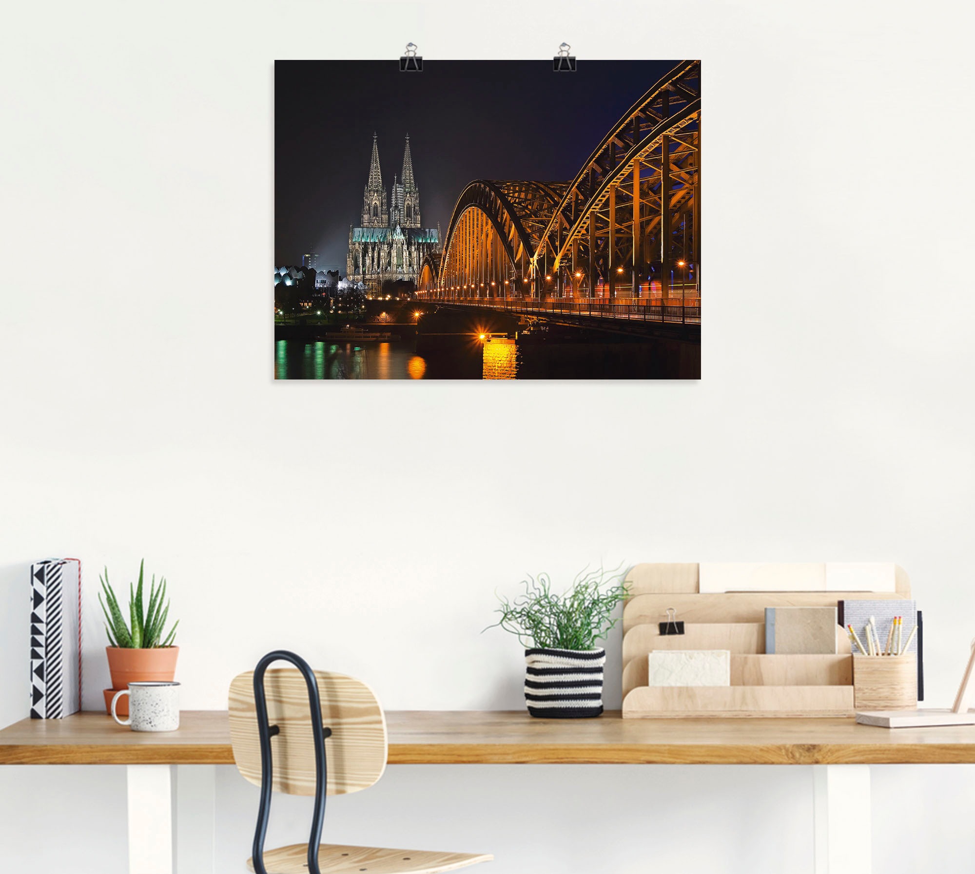 Artland Wandbild »Kölner Dom mit Brücke«, Deutschland, (1 St.)