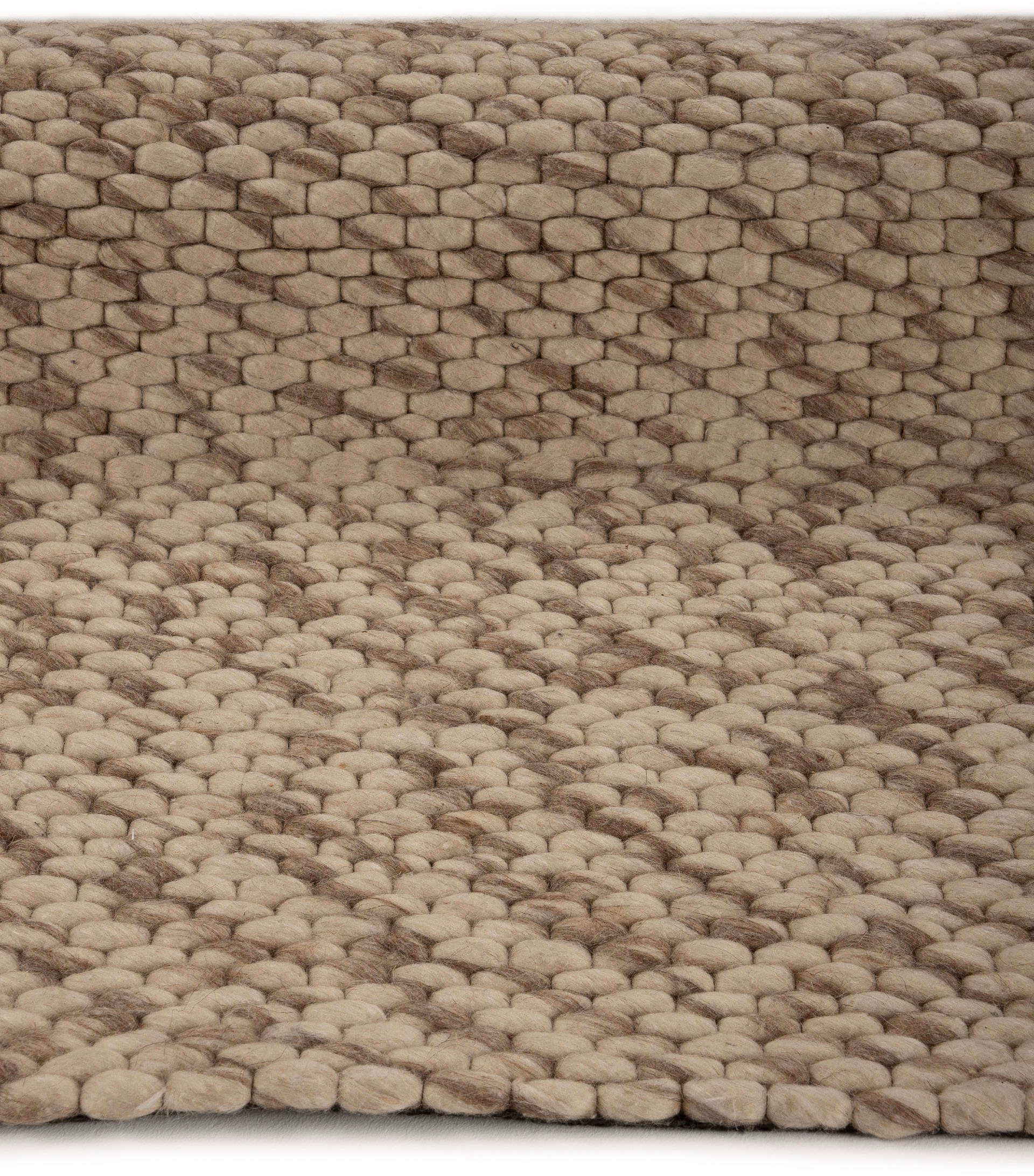 carpetfine Wollteppich »Sina«, rund, 14 mm Höhe, grobe Struktur, Zeitloses Design, reine Wolle, Wohnzimmer