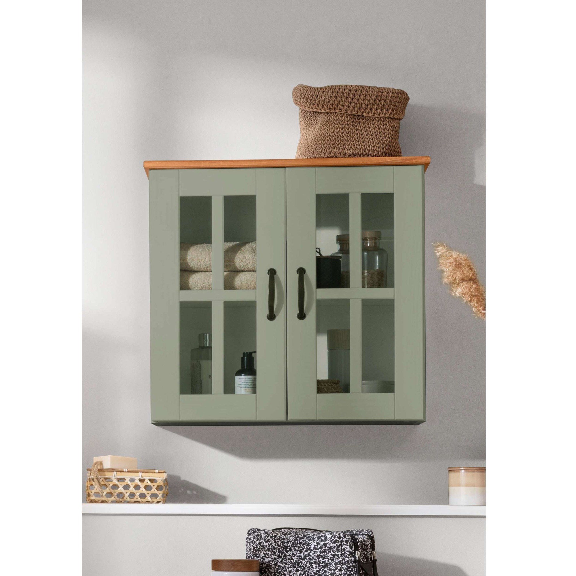 Home affaire Hängeschrank "Rodby" FSC-zertifiziertes Massivholz, Griffe Met günstig online kaufen