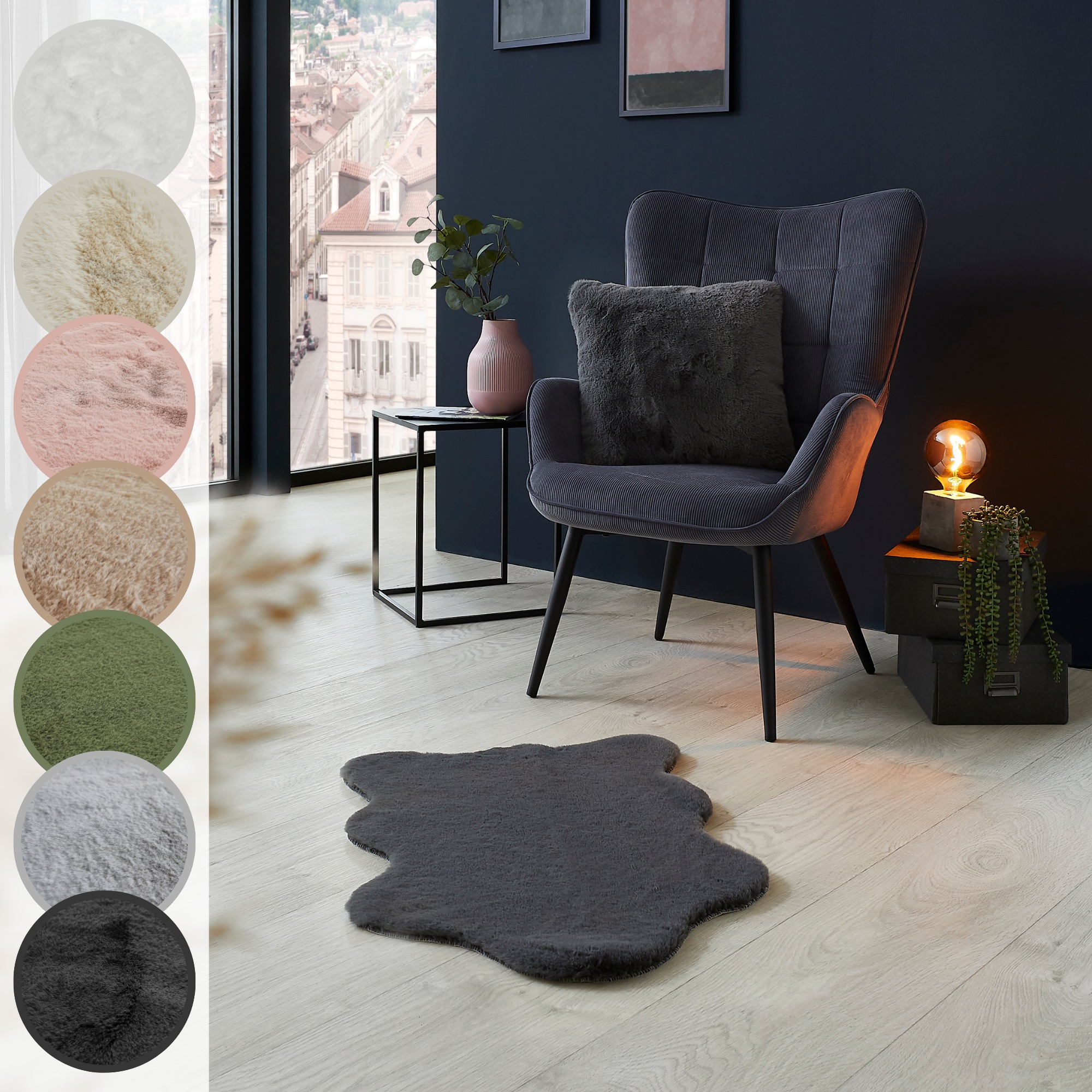 LUXOR living Fellteppich »Novara«, fellförmig, 30 mm Höhe, Kunstfell, weich günstig online kaufen