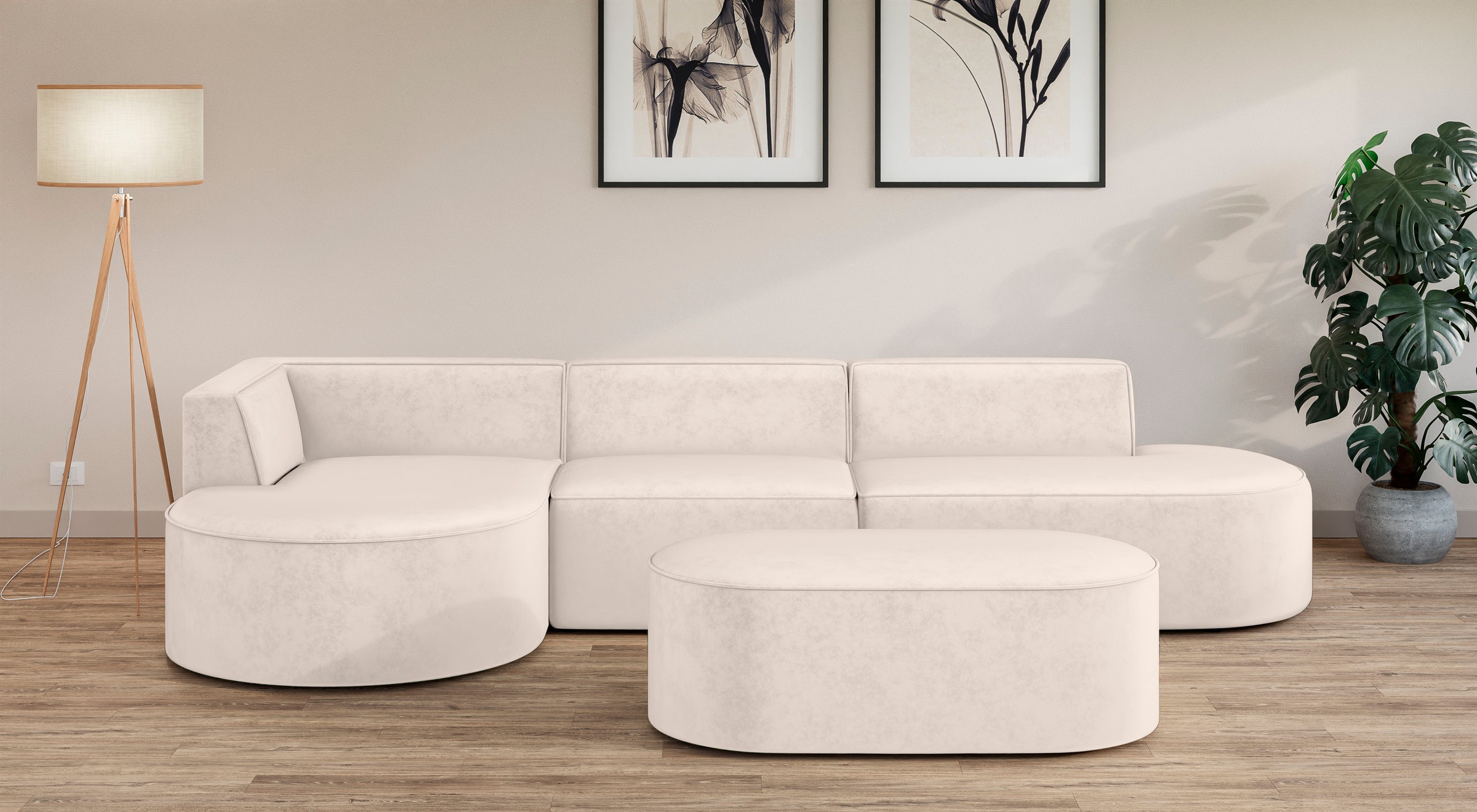 andas Ecksofa »EIVIND Designer Sofa mit Ottomane rechts/links, B/T/H: 343/1 günstig online kaufen