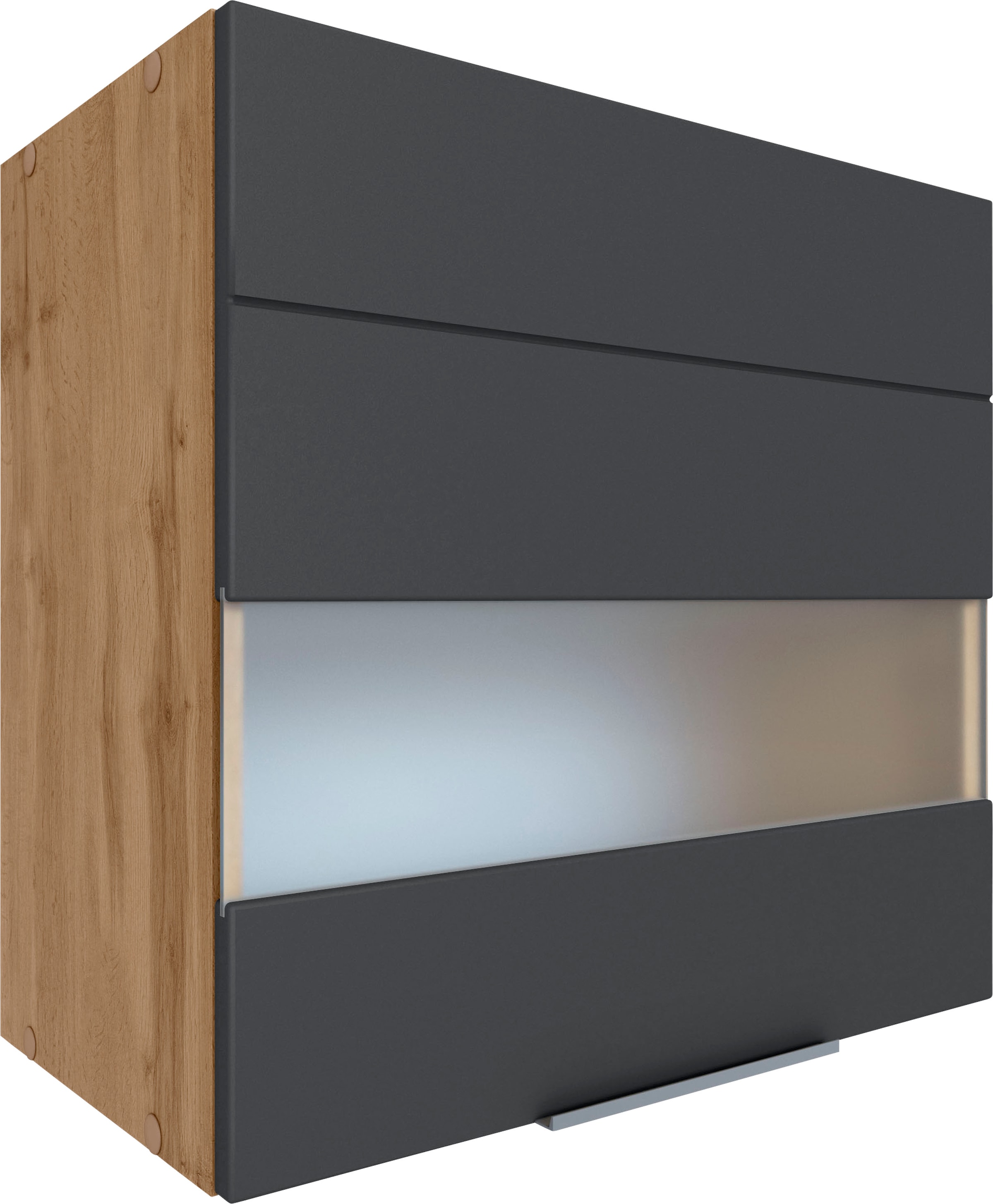 KOCHSTATION Hängeschrank »KS-Luhe« 60 cm breit, hochwertige MDF-Fronten mit Glaseinsatz