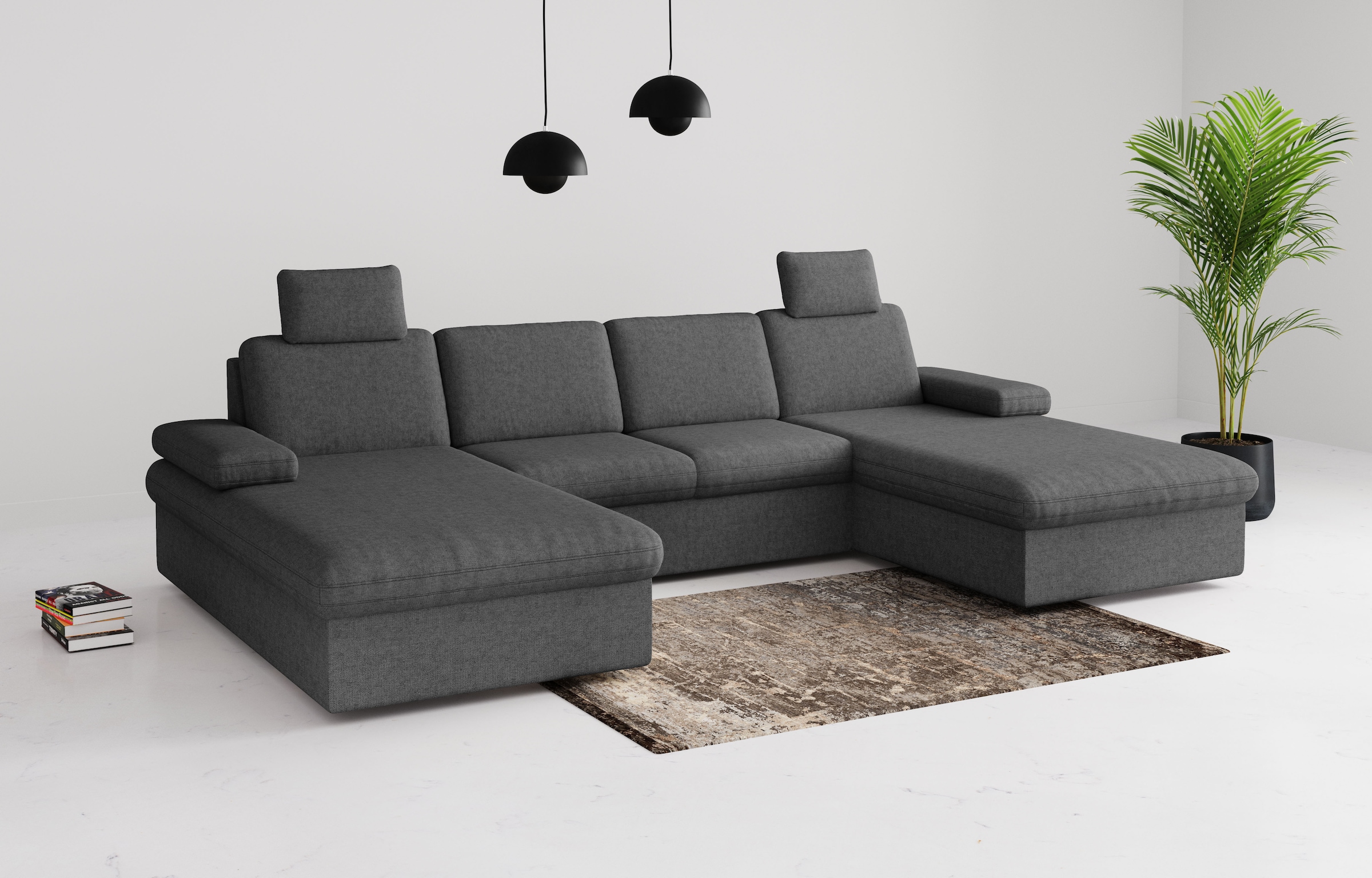 sit&more Wohnlandschaft »Moreno U-Form, B: 309 cm« mit Armteilverstellung, günstig online kaufen