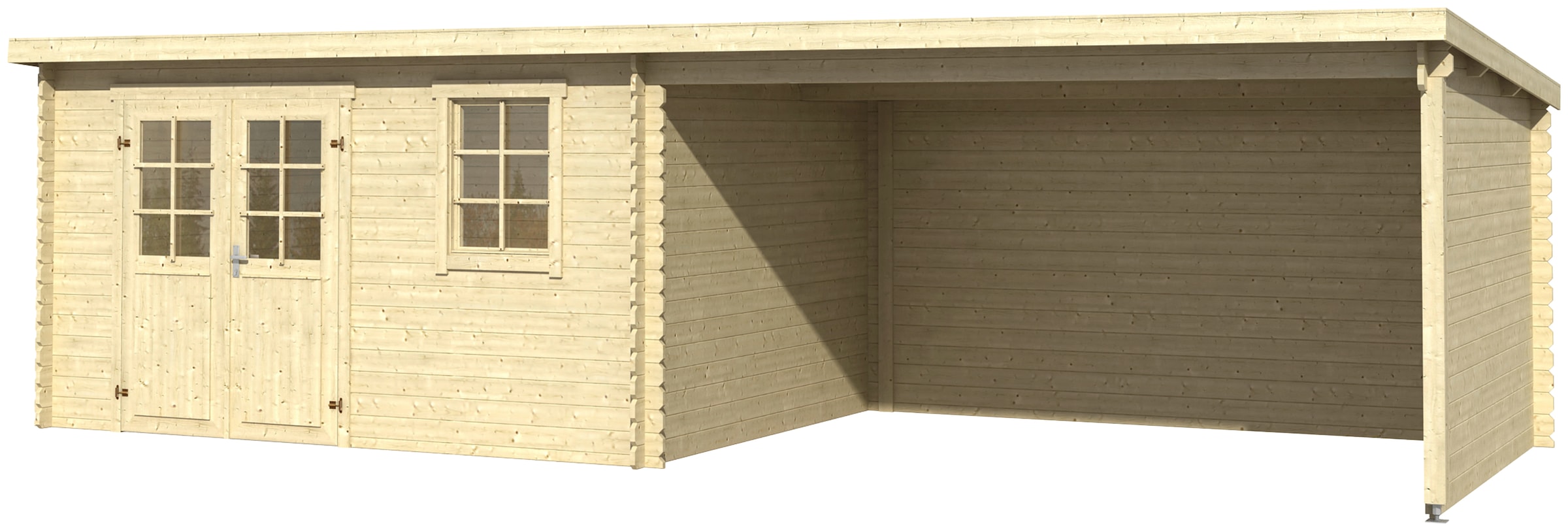 LASITA MAJA Gartenhaus »Reno, Naturbelassen«, (Set), mit Anbau