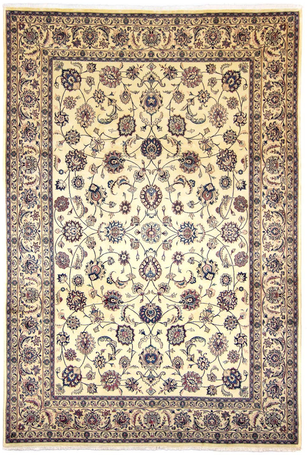 Bild von morgenland Wollteppich »Maschad Durchgemustert Beige chiaro 344 x 247 cm«, rechteckig, Unikat mit Zertifikat