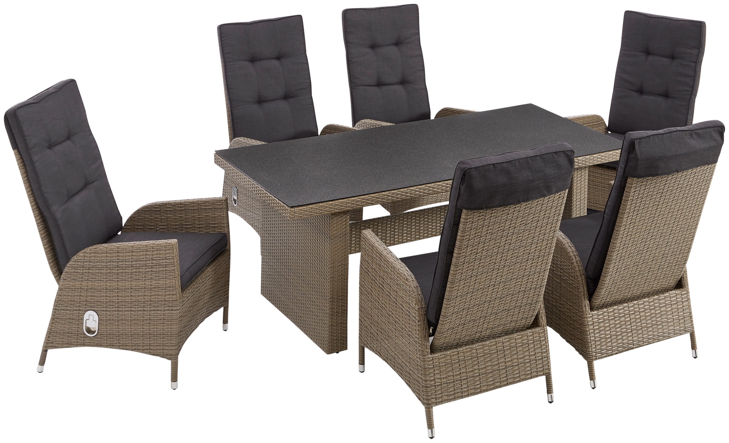 KONIFERA Garten-Essgruppe »Brisbane« Set, 6 Sessel, Rückenlehne verstellbar günstig online kaufen