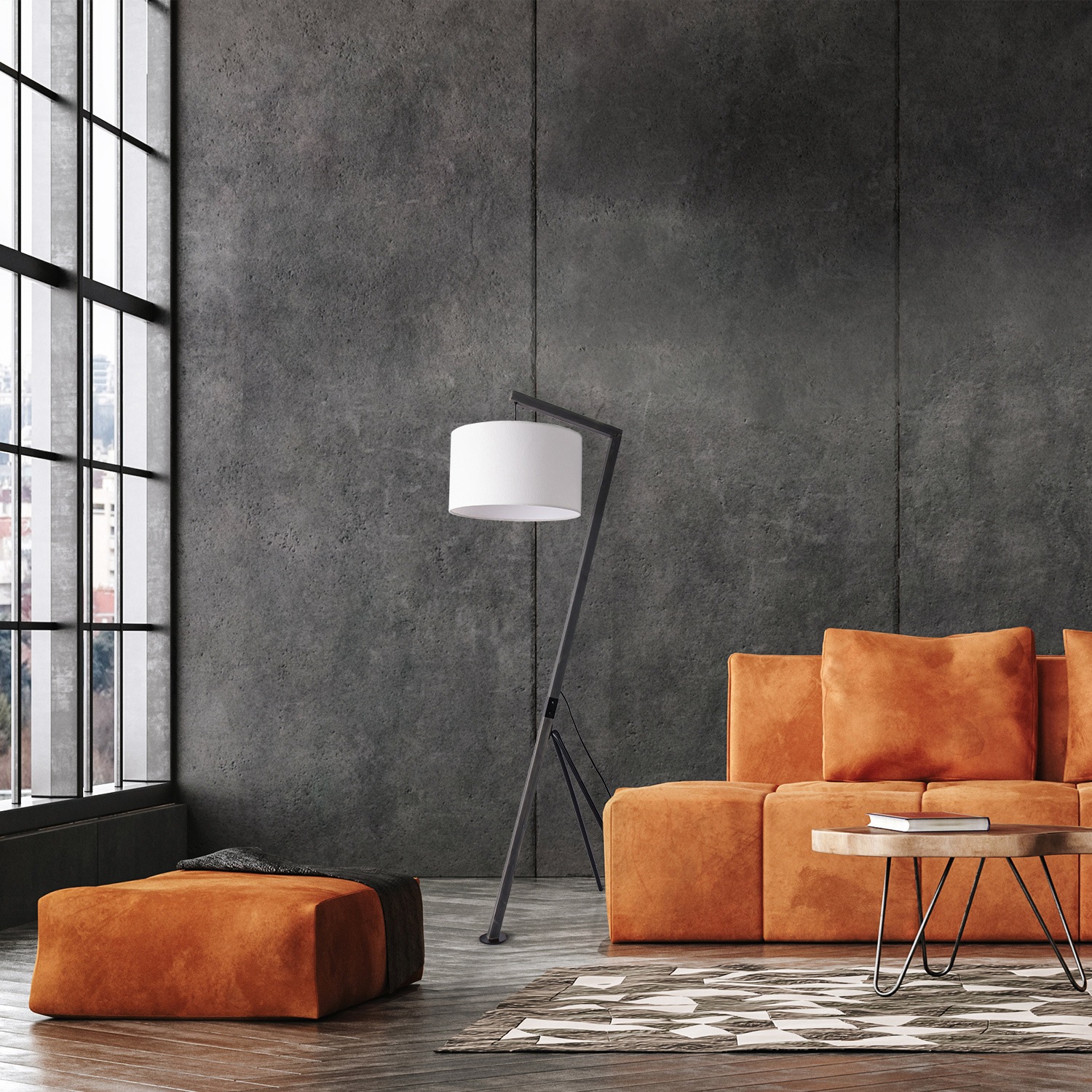 Paco Home Stehlampe »GALLOW«, 1 flammig, Leuchtmittel E27   ohne Leuchtmitt günstig online kaufen