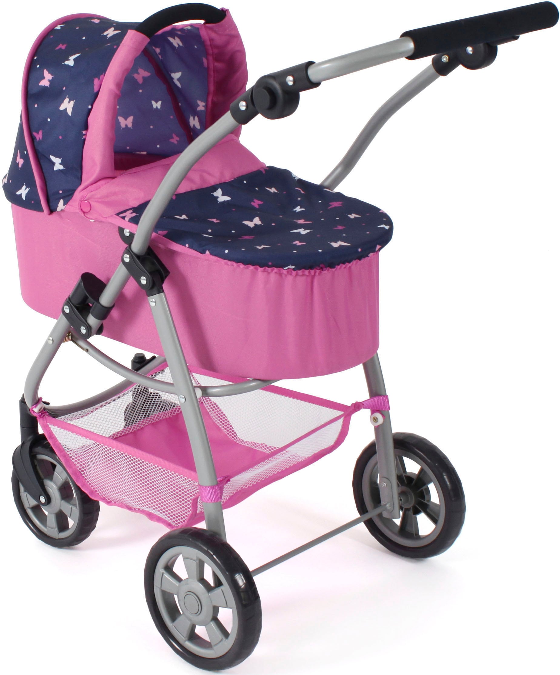 CHIC2000 Kombi-Puppenwagen »Emotion 2.0 Butterfly, rosa«, inkl. Babywanne, Sportwagenaufsatz und Autositz