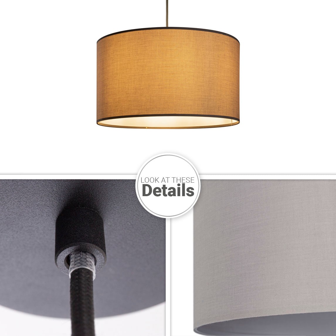 Paco Home Pendelleuchte »HUGO UNI COLOR«, 1 flammig, Leuchtmittel E27 | ohne Leuchtmittel, Deckenlampe LED Wohnzimmer Und Schlafzimmer, Unifarben, Deko E27