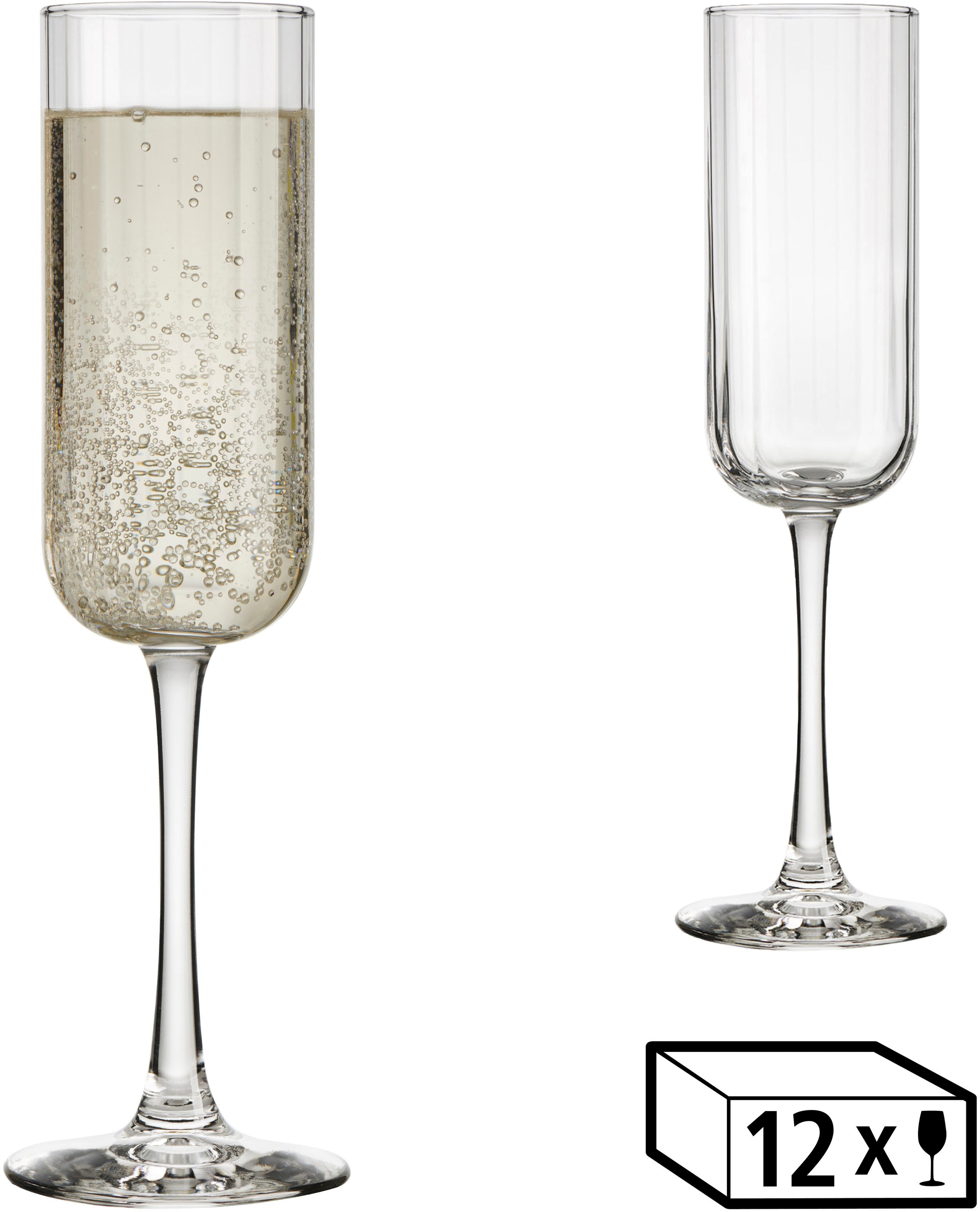 LIBBEY Sektglas »Libbey 12er Set -LINEAR-« 222 ml, hochwertig verarbeitet, günstig online kaufen